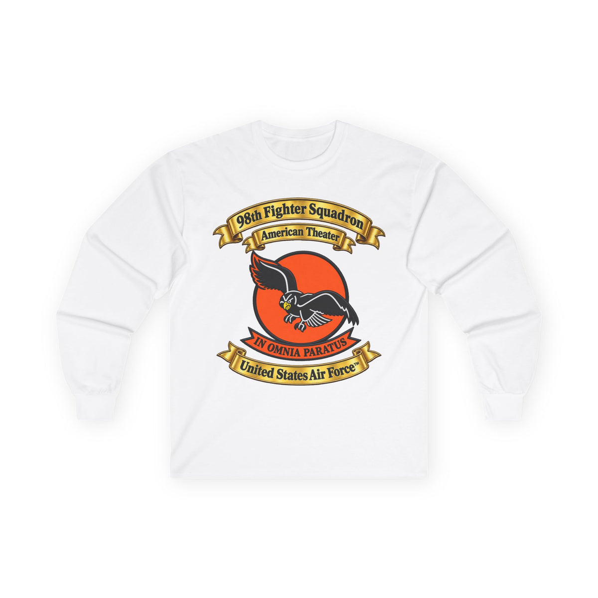 Unisex Ultra Cotton Long Sleeve Tee - 98th Fighter-Interceptor Squadron - SSI - American Theater - USAAF - 3D - Transparent