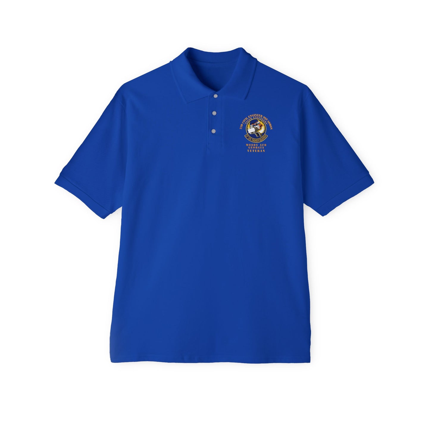 Men's Piqué Polo - USAF - 23d Civil Engineer Squadron - Tiger Engineers - Moody AFB, GA