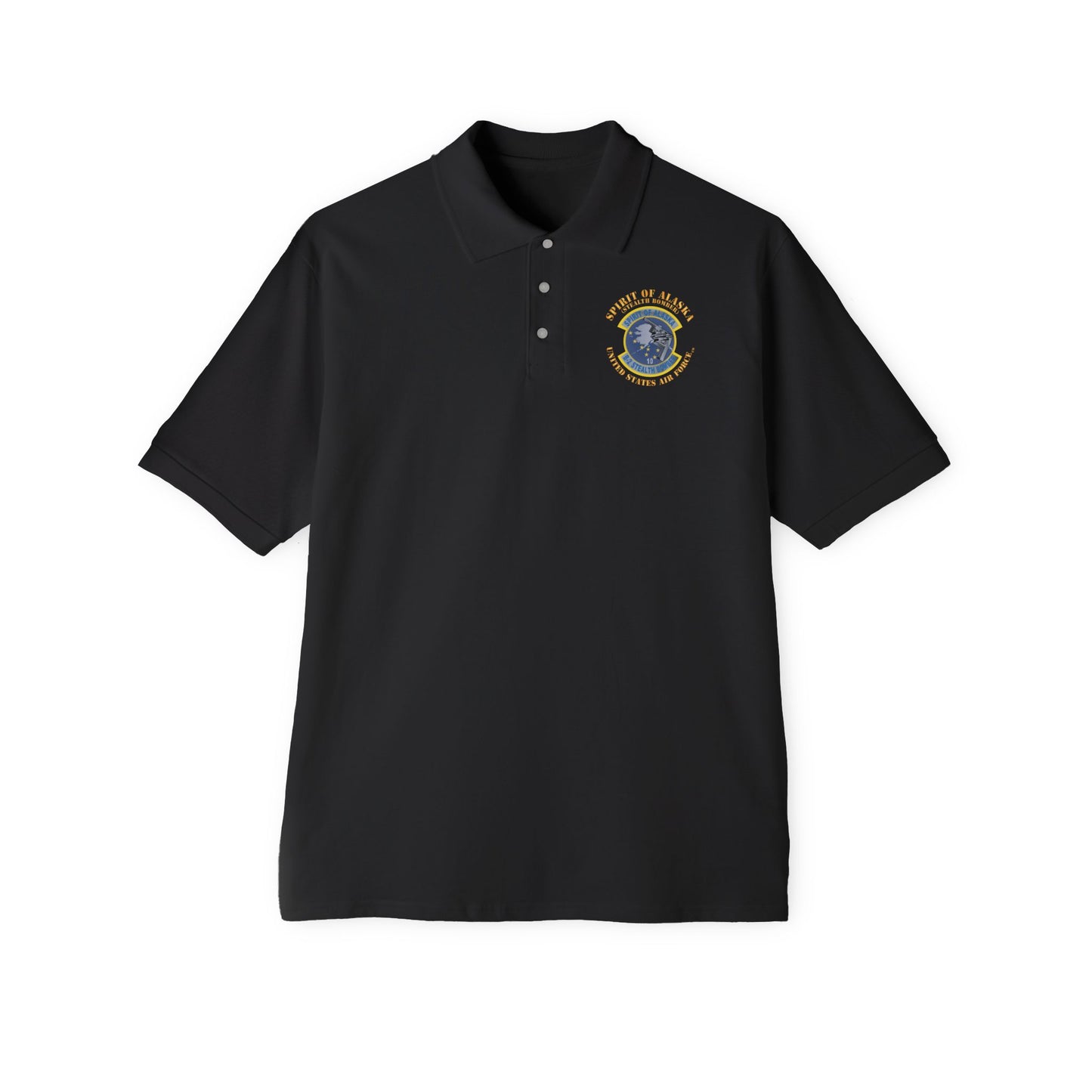 Men's Piqué Polo - USAF - B2 - Spirit of Alaska - Stealth Bomber X 300