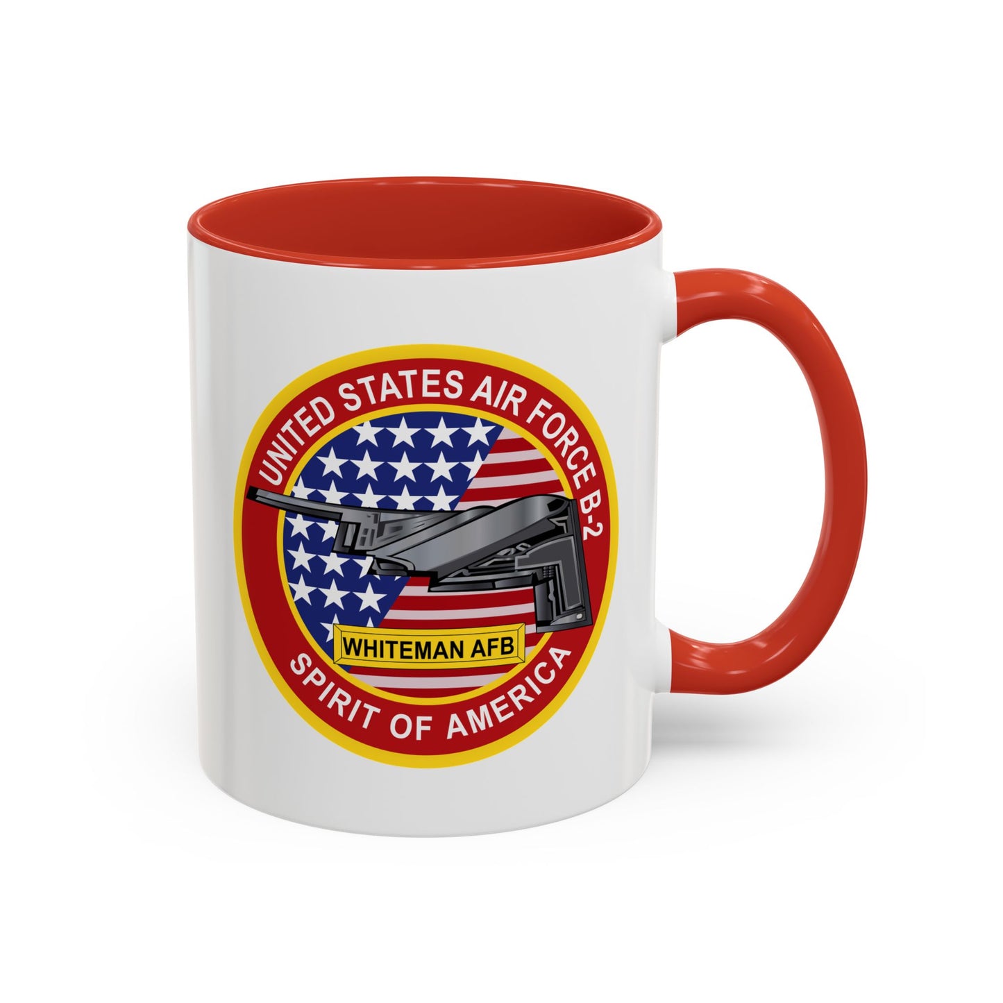 Accent Coffee Mug (11oz & 15oz) - USAF - B2 - Spirit - Stealth Bomber wo Txt