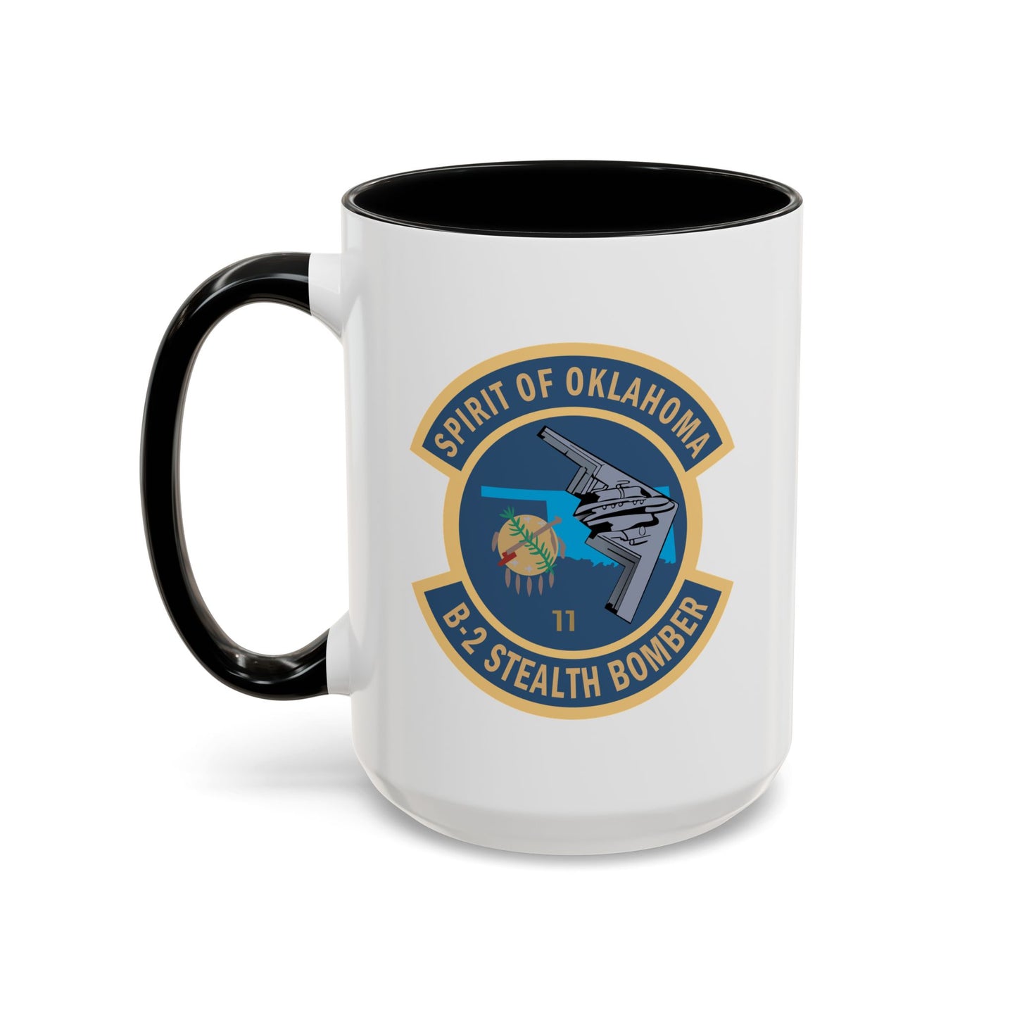 Accent Coffee Mug (11oz & 15oz) - USAF - B2 - Spirit of Oklahoma - Stealth Bomber wo txt X 300