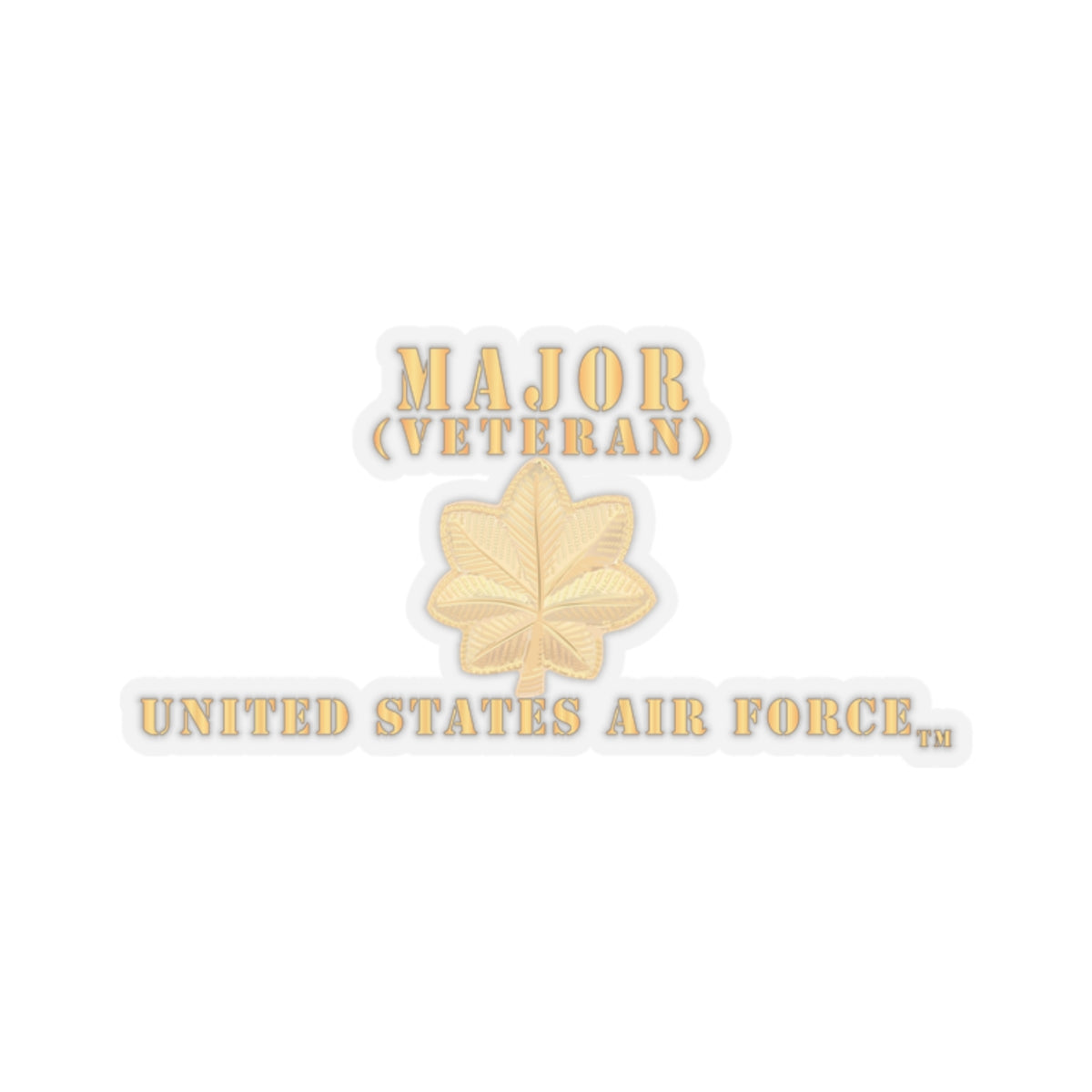 Kiss-Cut Stickers - USAF - Major - MAJ - Veteran X 300