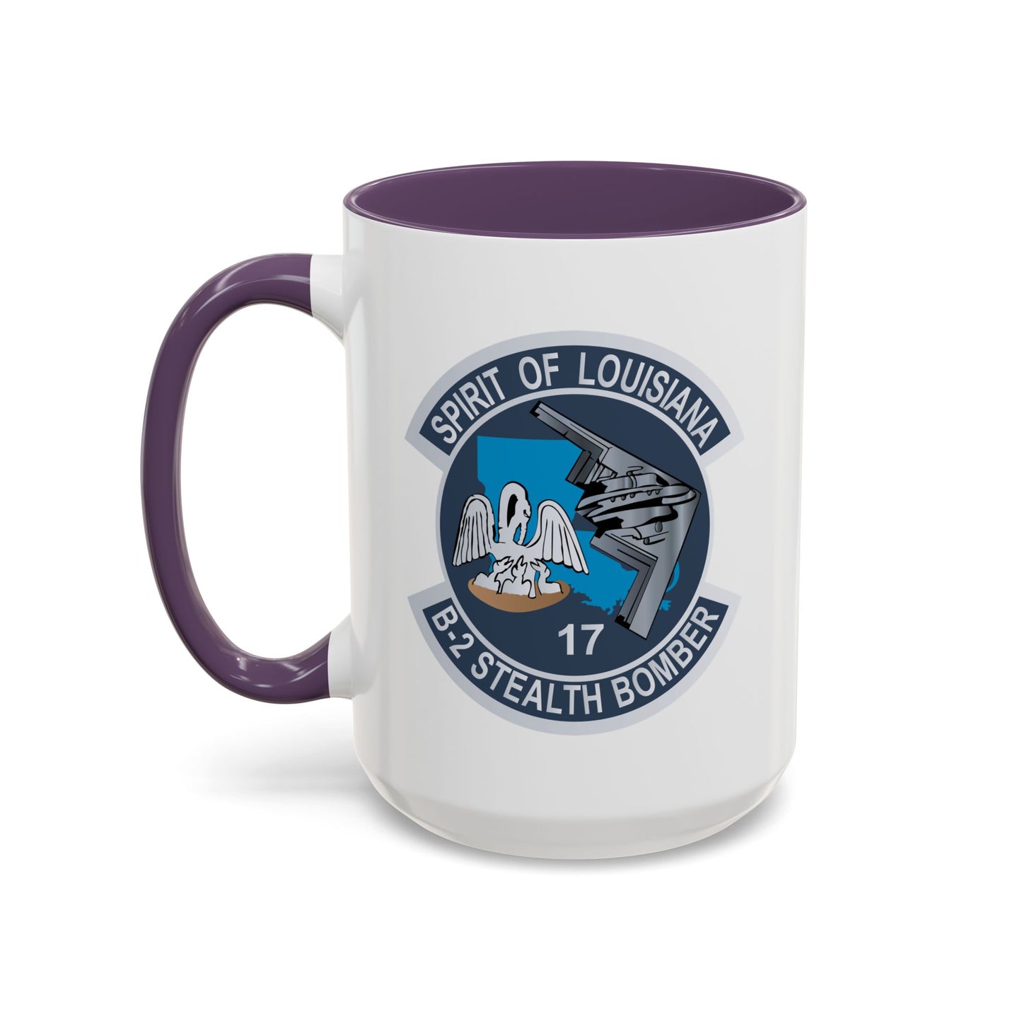 Accent Coffee Mug (11oz & 15oz) - USAF - B2 - Spirit of Louisiana - Stealth Bomber wo txt X 300