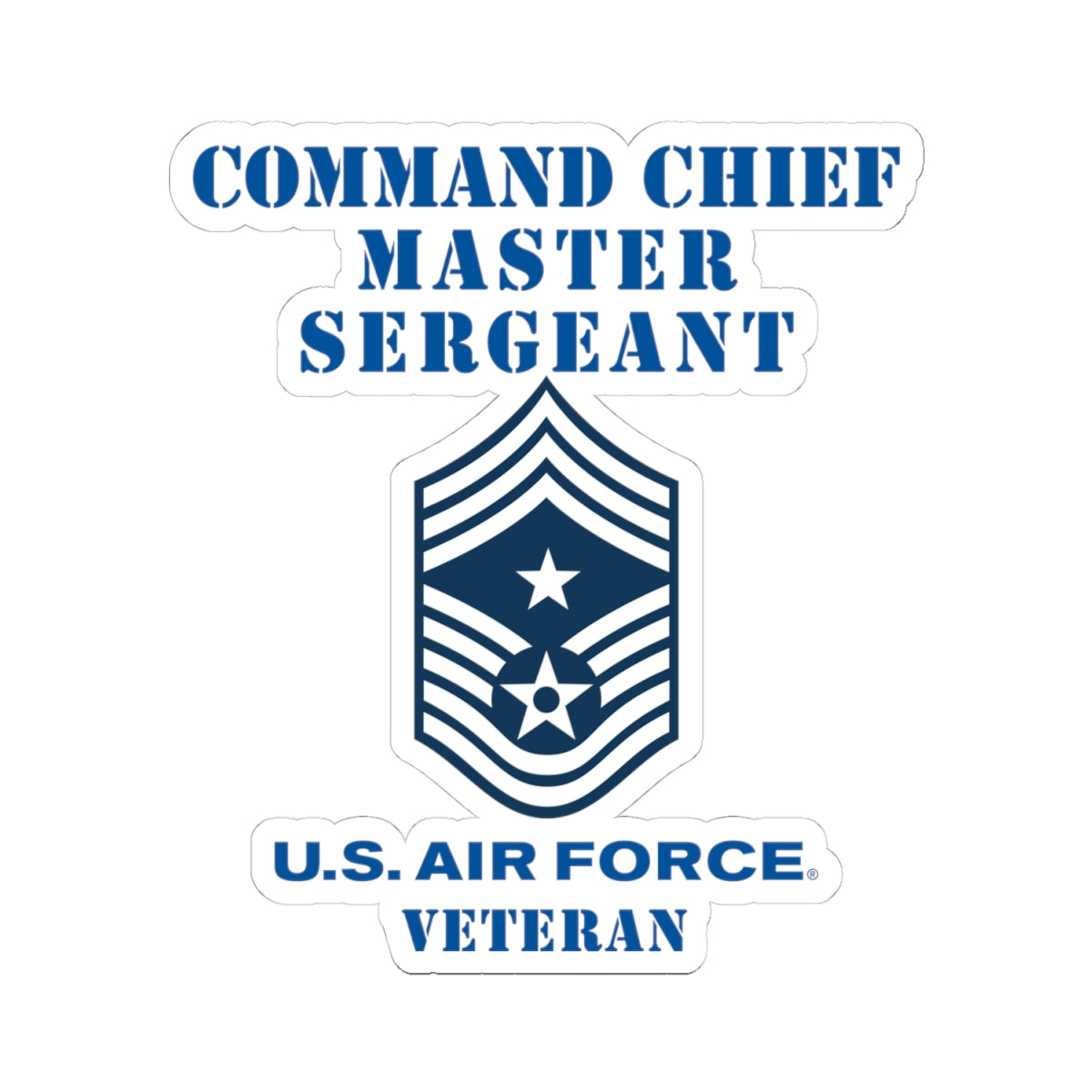 Kiss-Cut Stickers - USAF - Command Chief Master Sergeant (E9c) - 2020 - Veteran