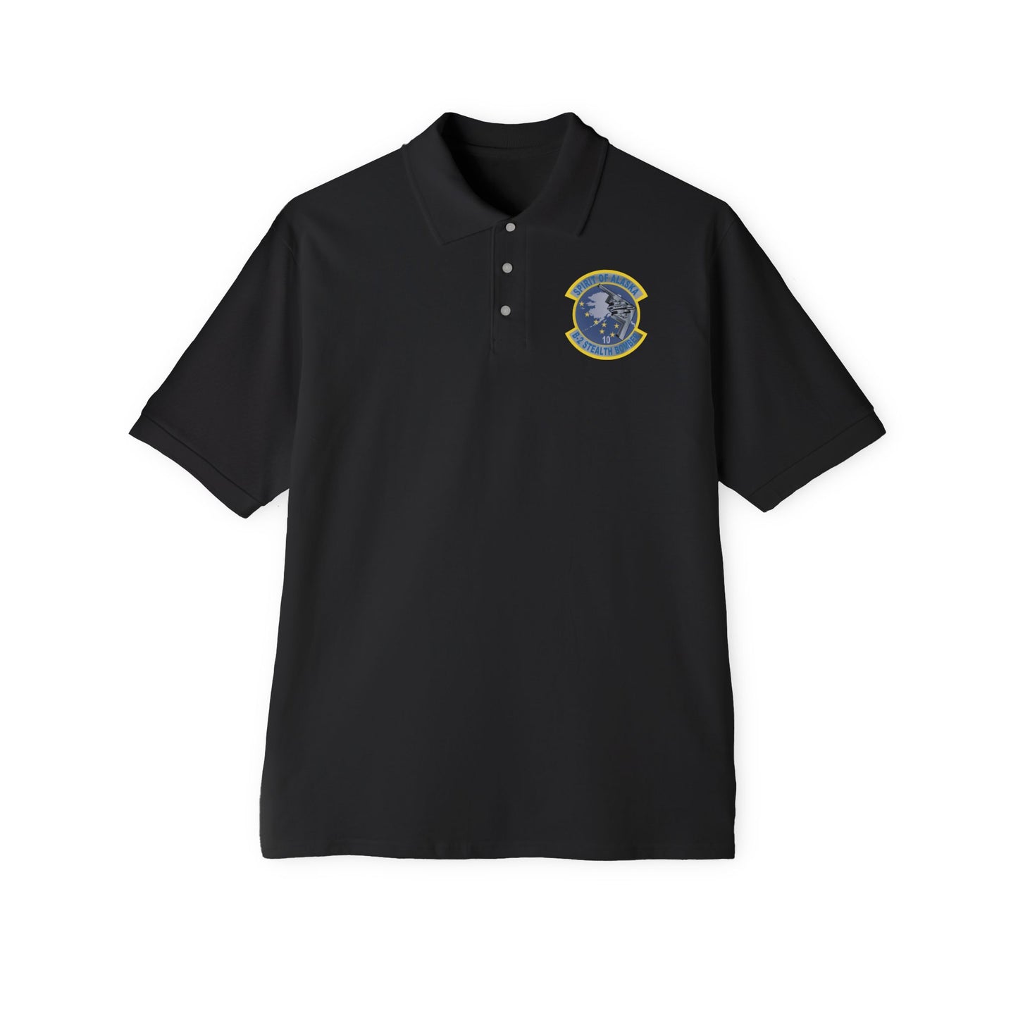 Men's Piqué Polo - USAF - B2 - Spirit of Alaska - Stealth Bomber wo txt X 300