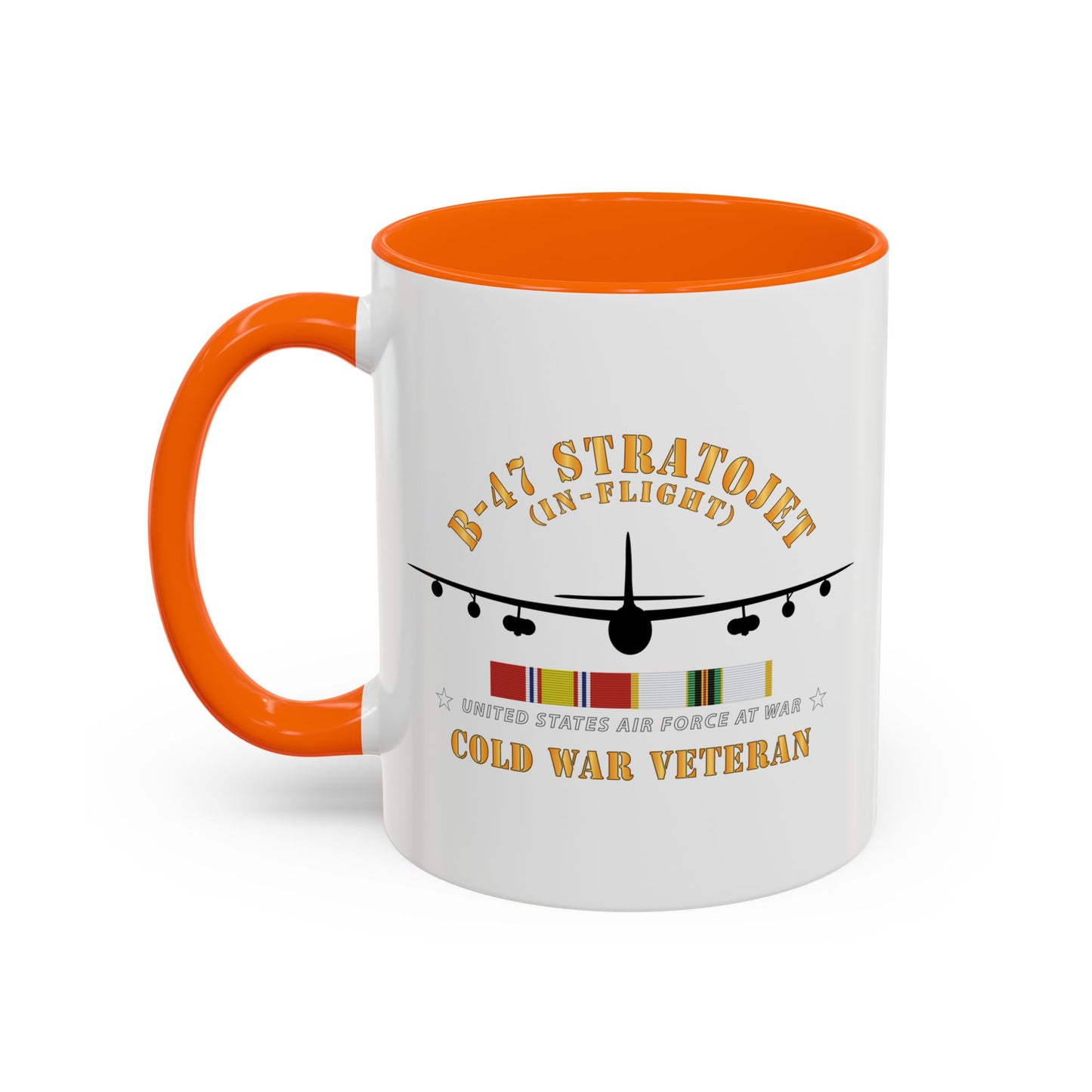 Accent Coffee Mug (11oz & 15oz) - USAF - B-47 Stratojet - In Flt - Silhouette - Cold War Veteran X 300