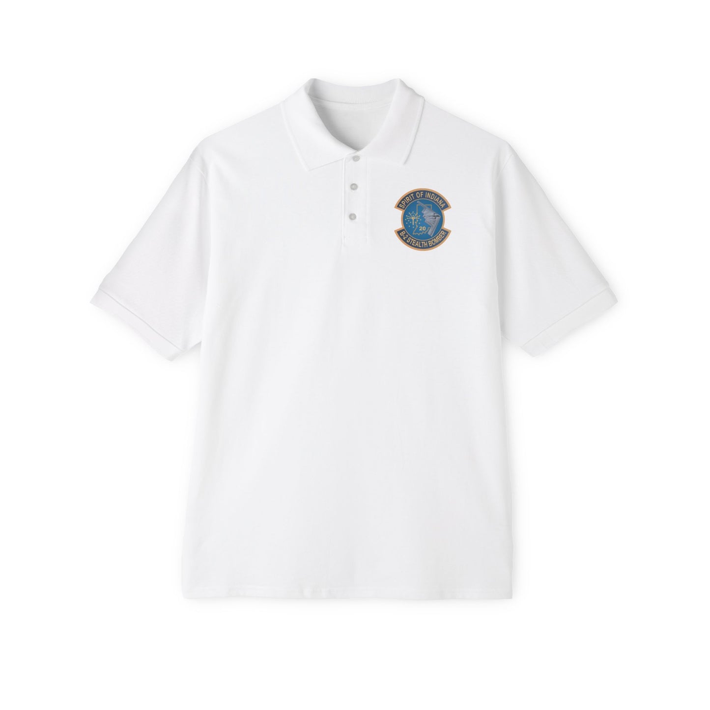 Men's Piqué Polo - USAF - B2 - Spirit of Indiana - Stealth Bomber wo txt X 300