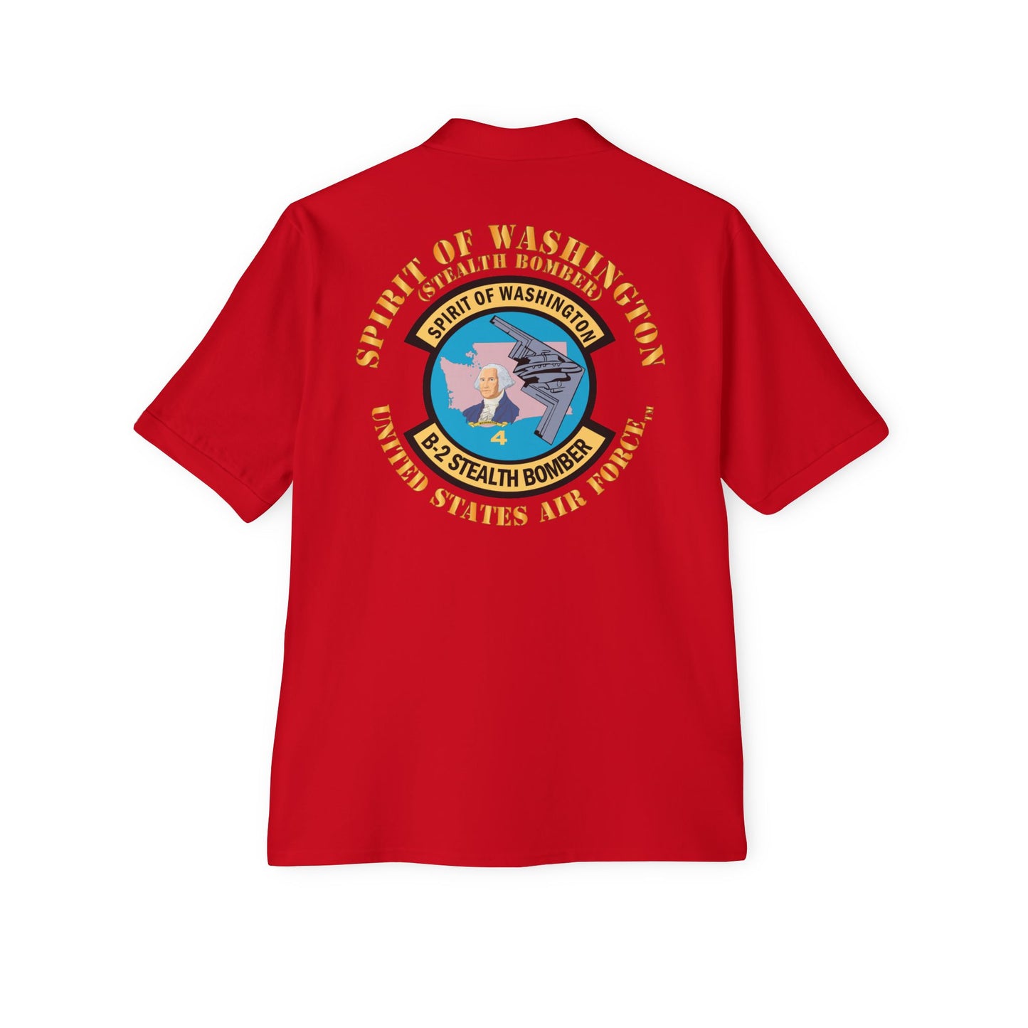 Men's Piqué Polo - USAF - B2 - Spirit of Washington - Stealth Bomber X 300