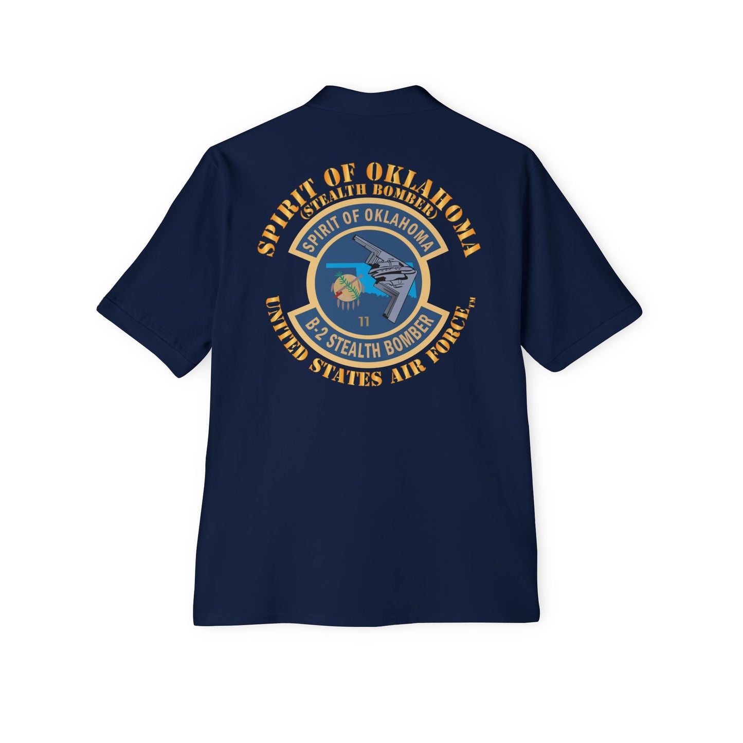 Men's Piqué Polo - USAF - B2 - Spirit of Oklahoma - Stealth Bomber X 300