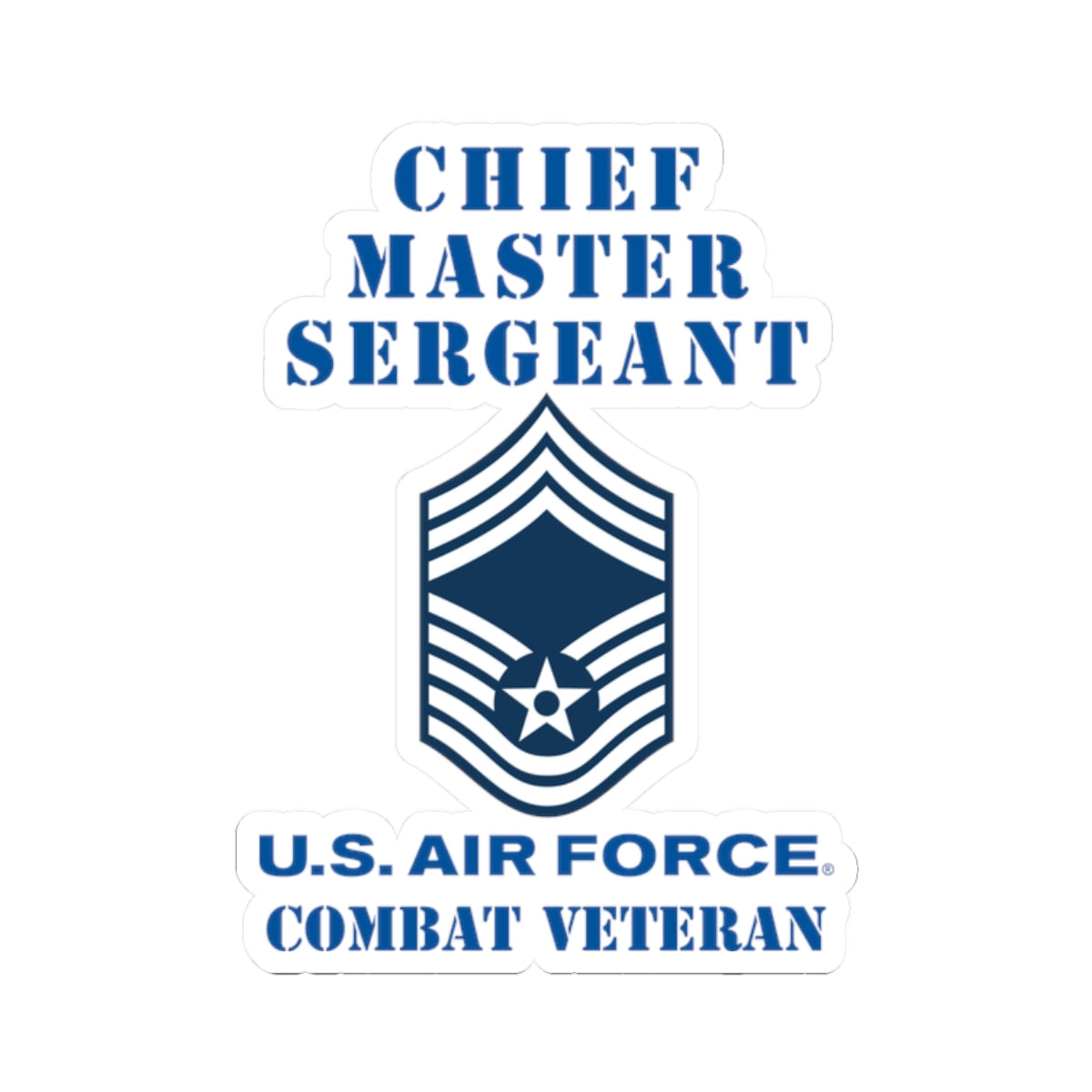 Kiss-Cut Stickers - USAF - Chief Master Sergeant (E9a) - 2020 - Combat Veteran
