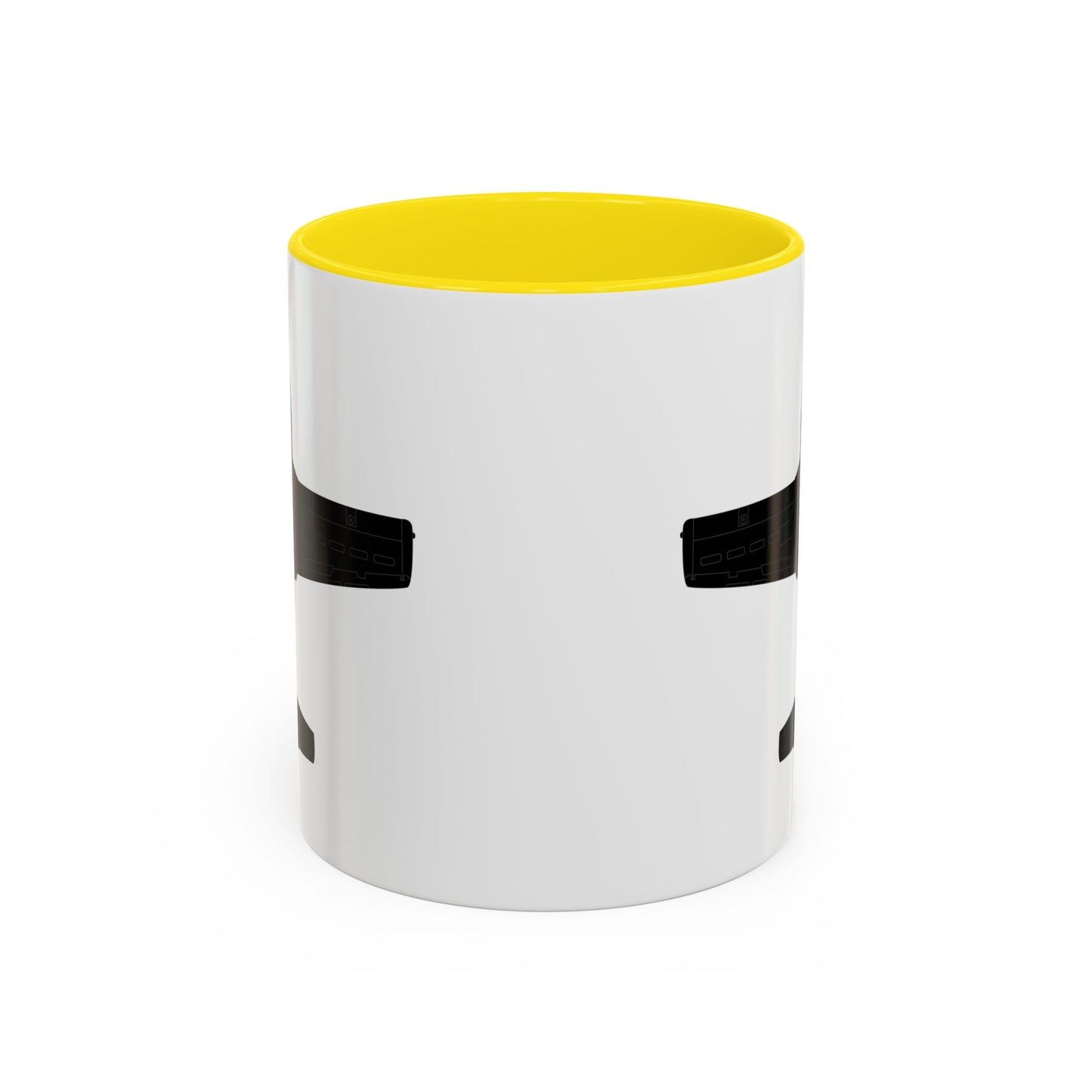 Accent Coffee Mug (11oz & 15oz) - Aircraft - T-37-Trainer - Top - Black - Metal X 300