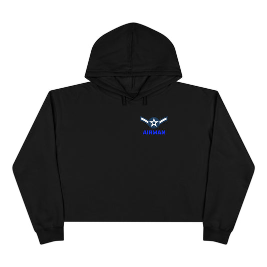 Air Force - Airman - Graphic Crop Hoodie, Casual Military Hoodie, Gifts for Airmen, Trendy Sportswear, Comfortable Everyday Wear