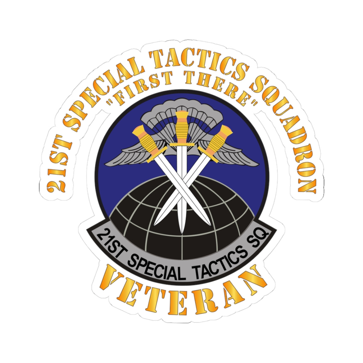 Kiss-Cut Stickers - USAF - 21st Special Tactics Squadron - First There -Veteran