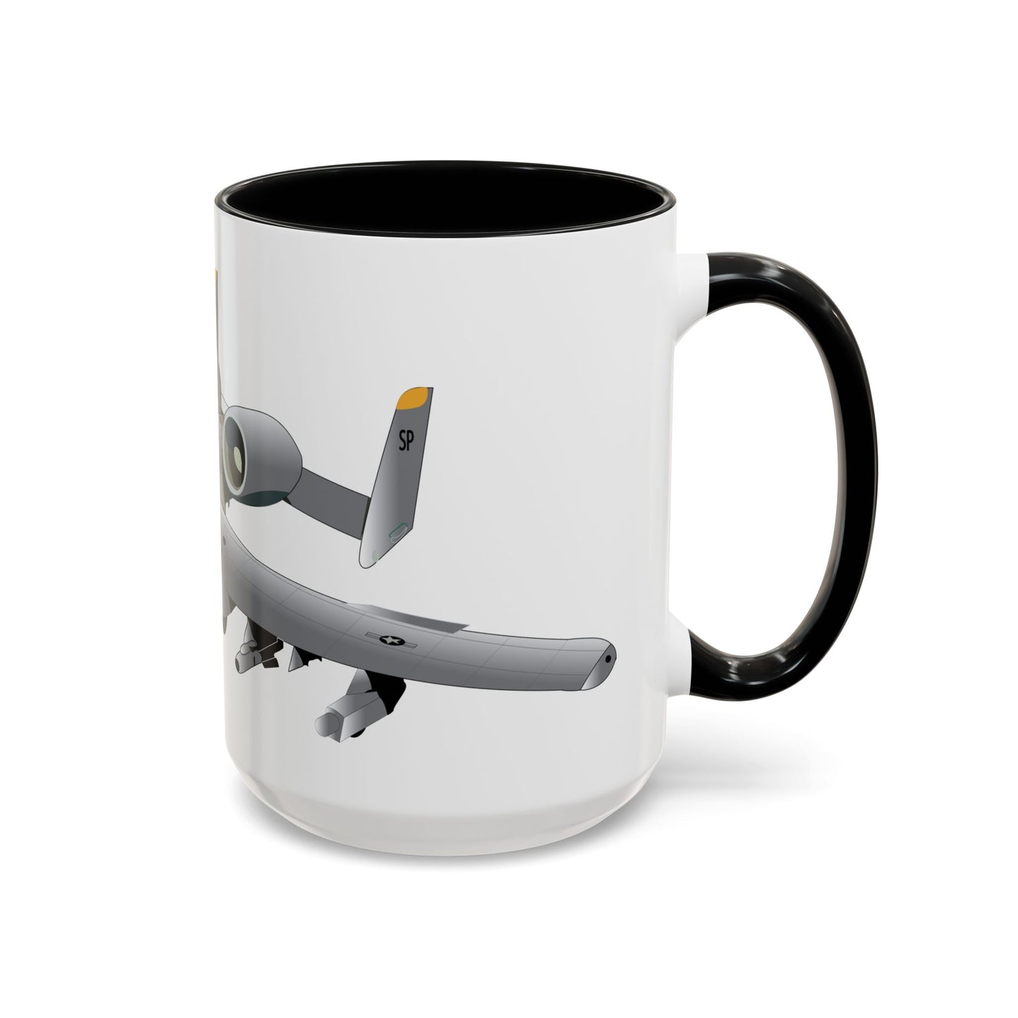 Accent Coffee Mug (11oz & 15oz) - Aircraft - A10 - Front - Top - Oblique X 300