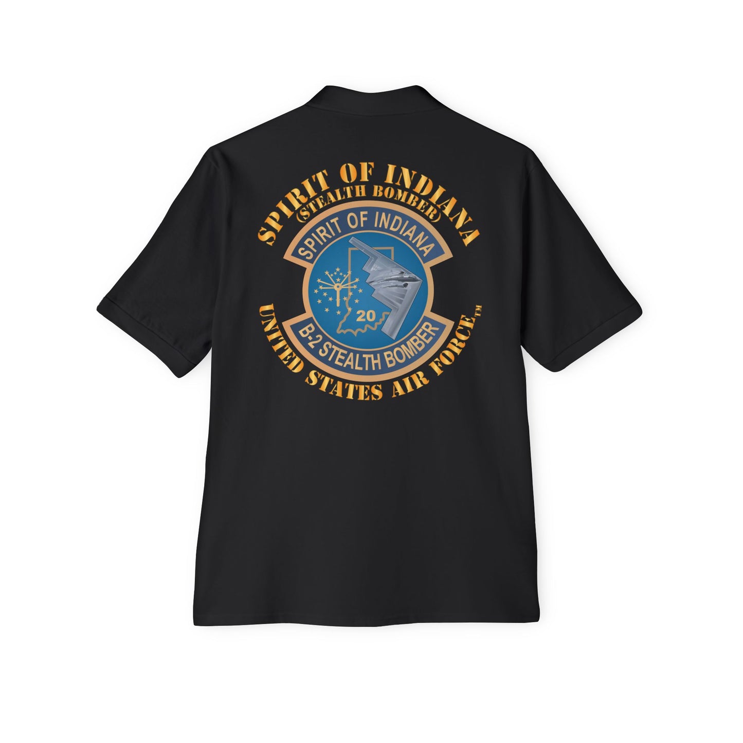 Men's Piqué Polo - USAF - B2 - Spirit of Indiana - Stealth Bomber X 300