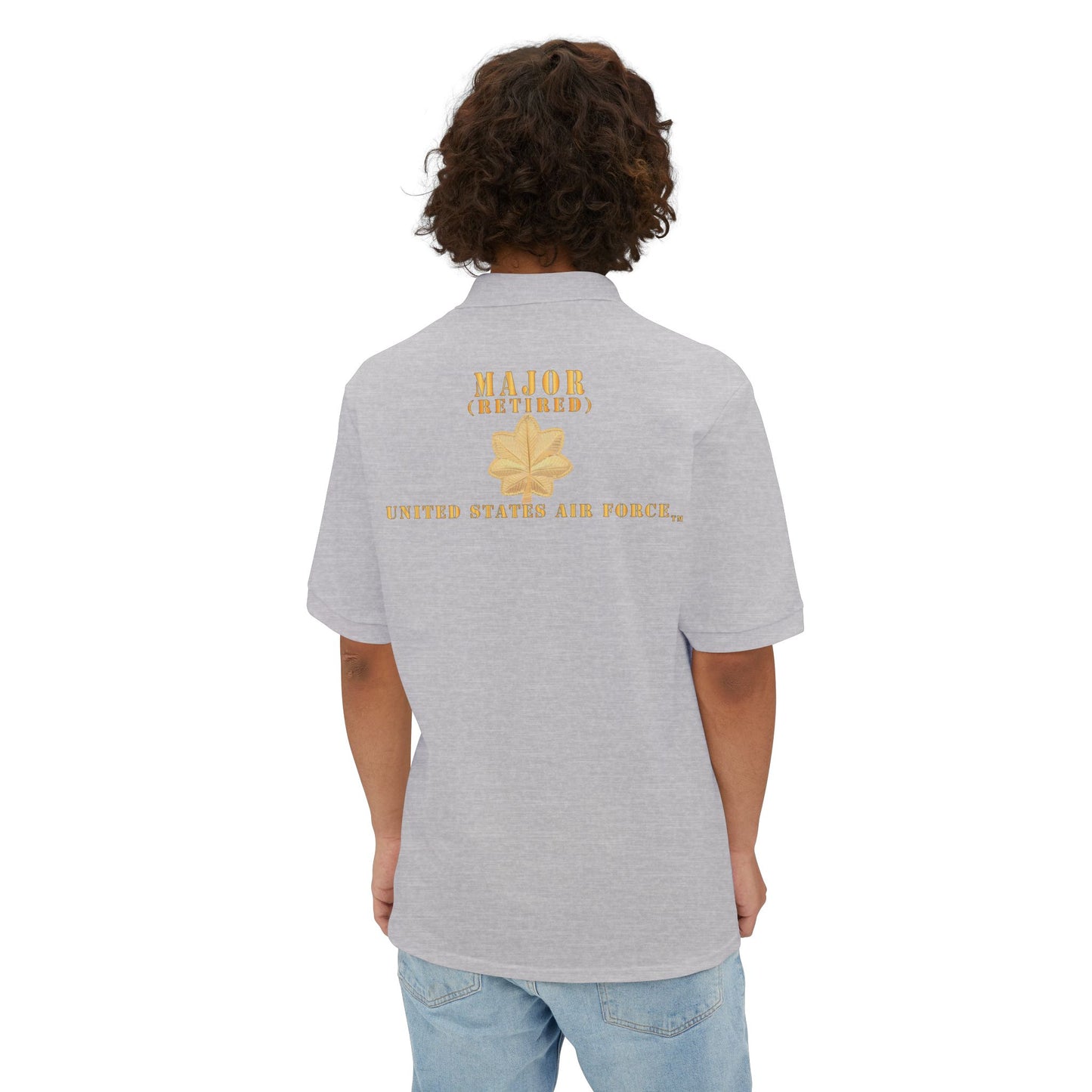 Men's Piqué Polo - USAF - Major - MAJ - Retired X 300