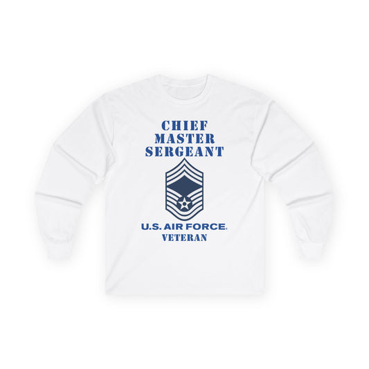 Unisex Ultra Cotton Long Sleeve Tee - USAF - Chief Master Sergeant (E9a) - 2020 - Veteran