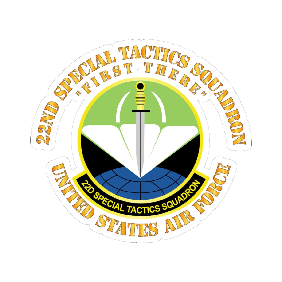 Kiss-Cut Stickers - USAF - 22nd Special Tactics Squadron - First There X 300