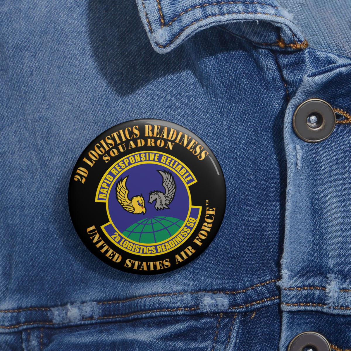 Custom Pin Button - USAF - 2d Logistics Readiness Squadron