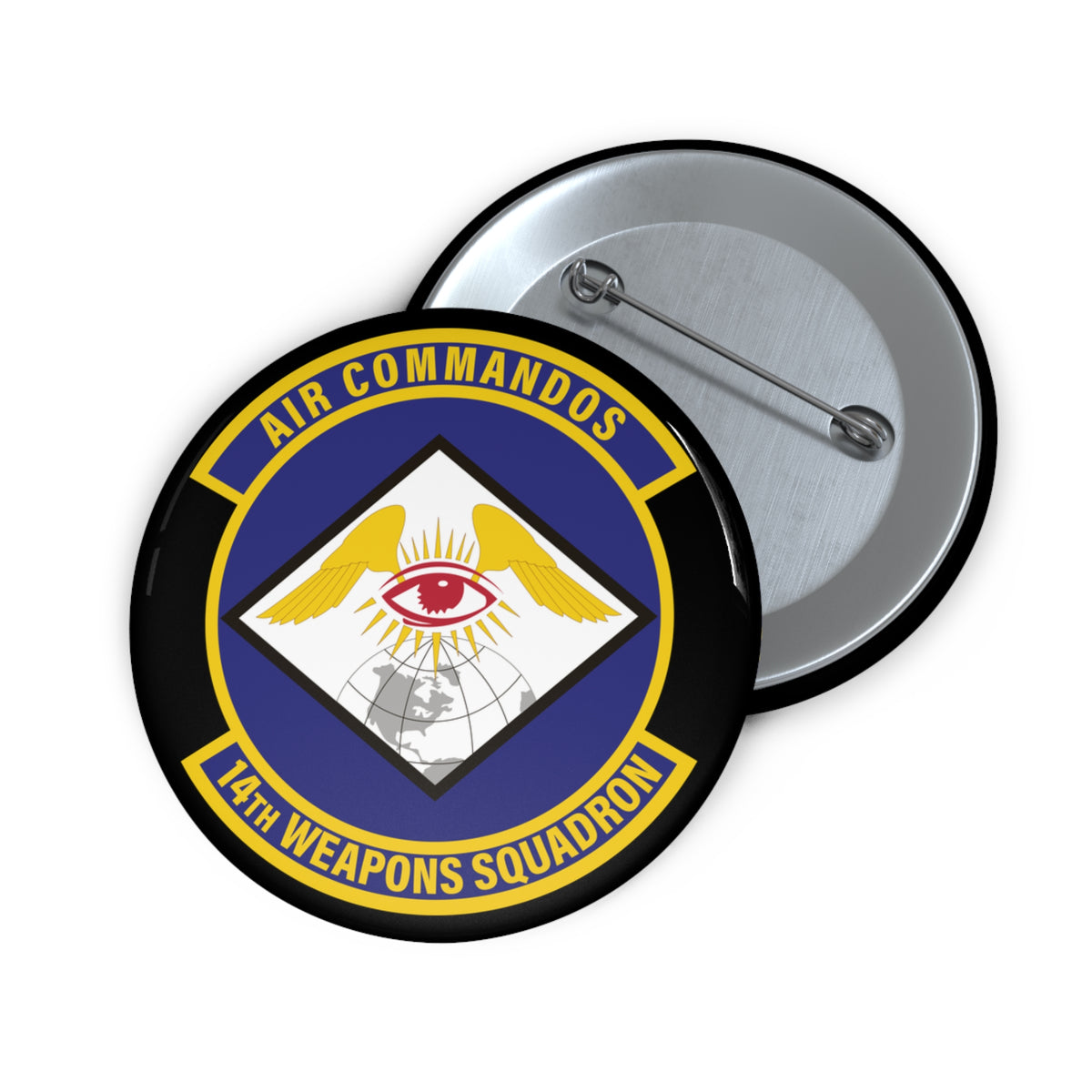 Custom Pin Button - USAF - 14th Weapons Squadron wo txt