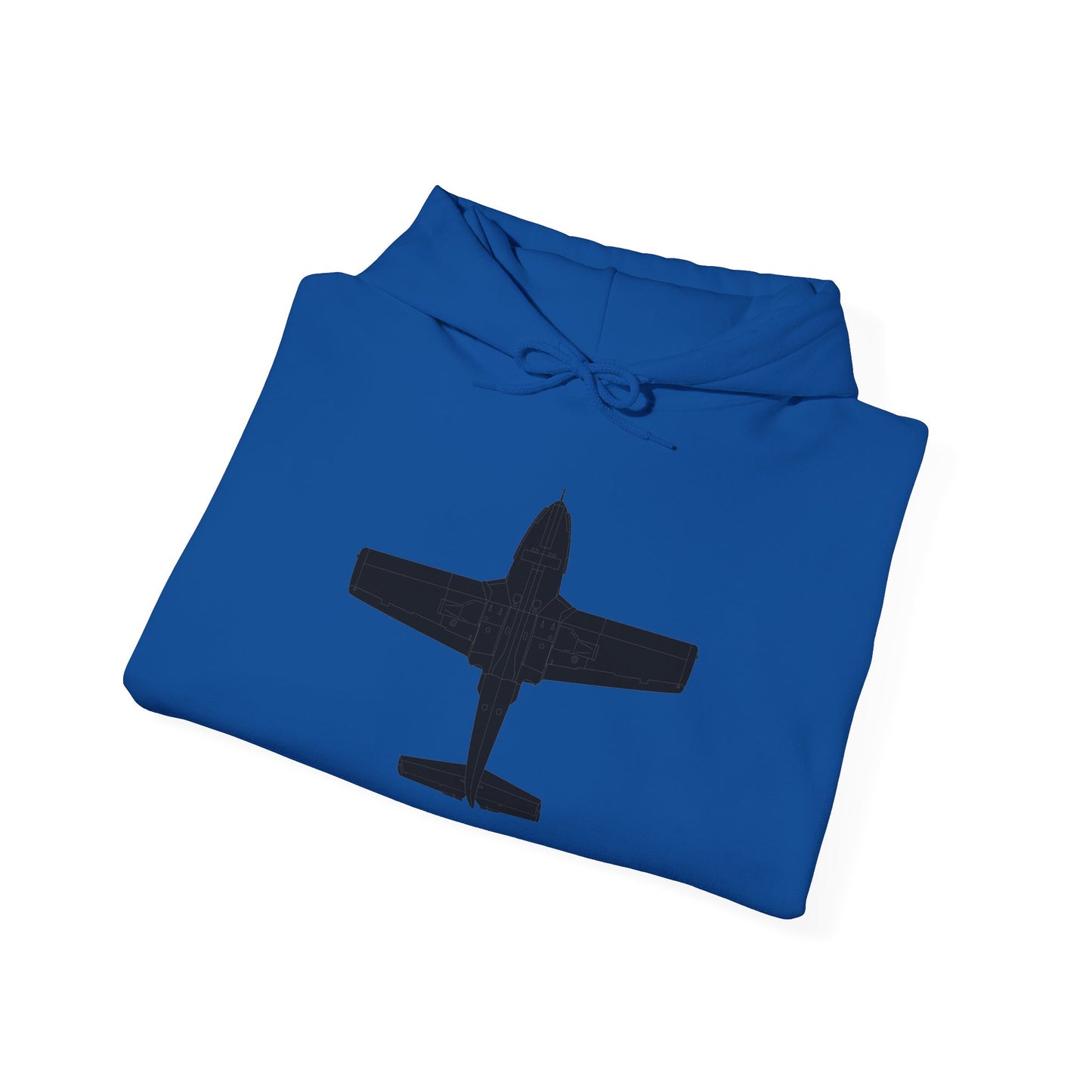 Unisex Heavy Blend Hooded Sweatshirt - Aircraft - T-37-Trainer - Bottom - Black - Metal X 300