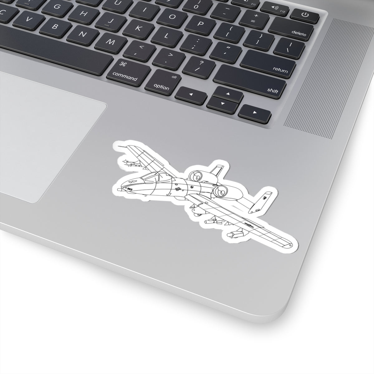 Kiss-Cut Stickers - Aircraft - A10 - Front - Top - Oblique - LA X 300