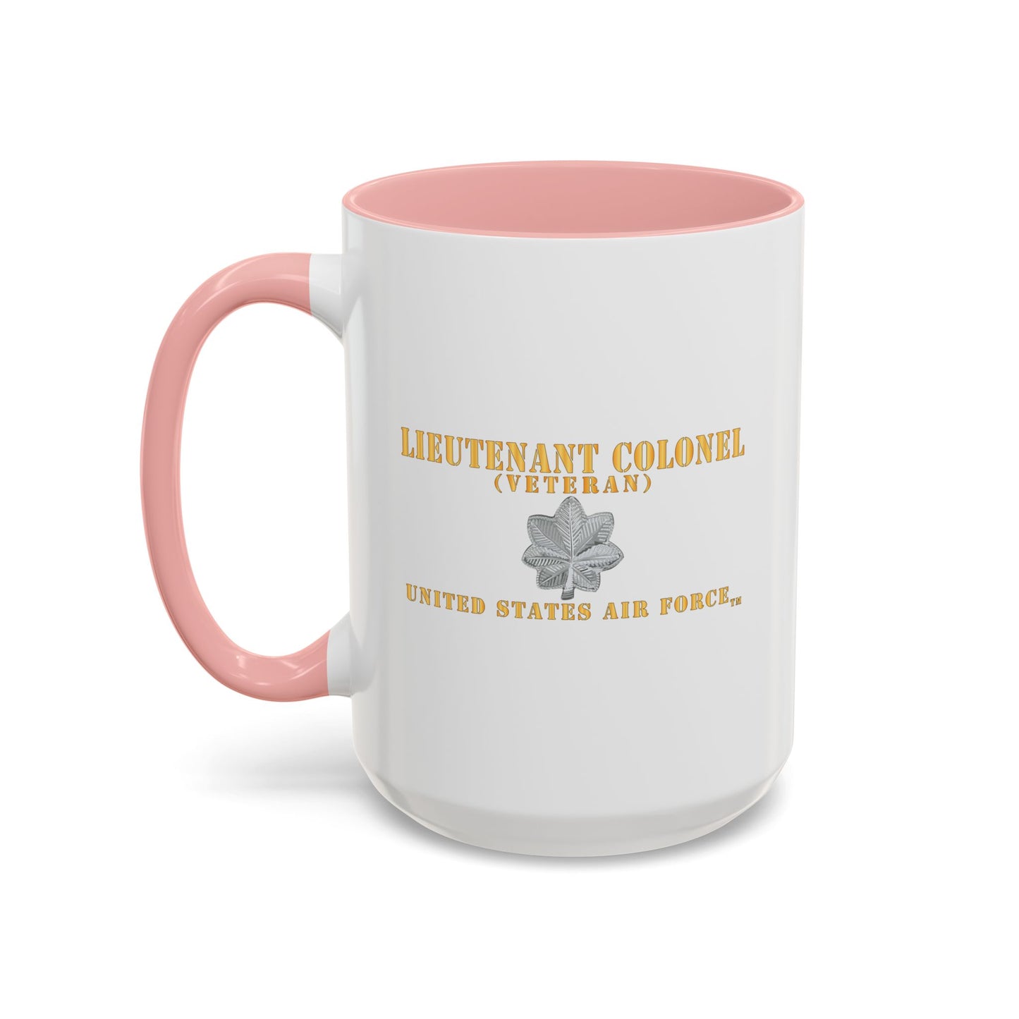 Accent Coffee Mug (11oz & 15oz) - USAF - Lieutenant Colonel - LTC - Veteran - Flat - TM X 300