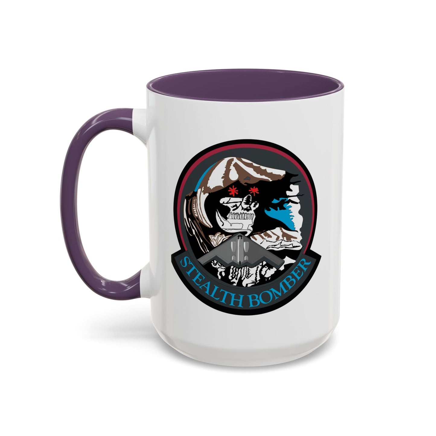 Accent Coffee Mug (11oz & 15oz) - USAF - B2 - Grim Reaper - Stealth Bomber wo txt X 300