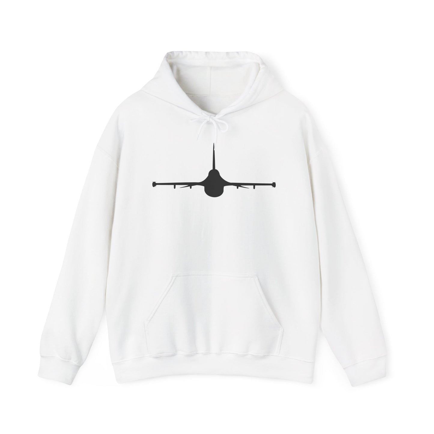 Unisex Heavy Blend Hooded Sweatshirt - Aircraft - F-16 - Front - Silhouette wo Txt X 300