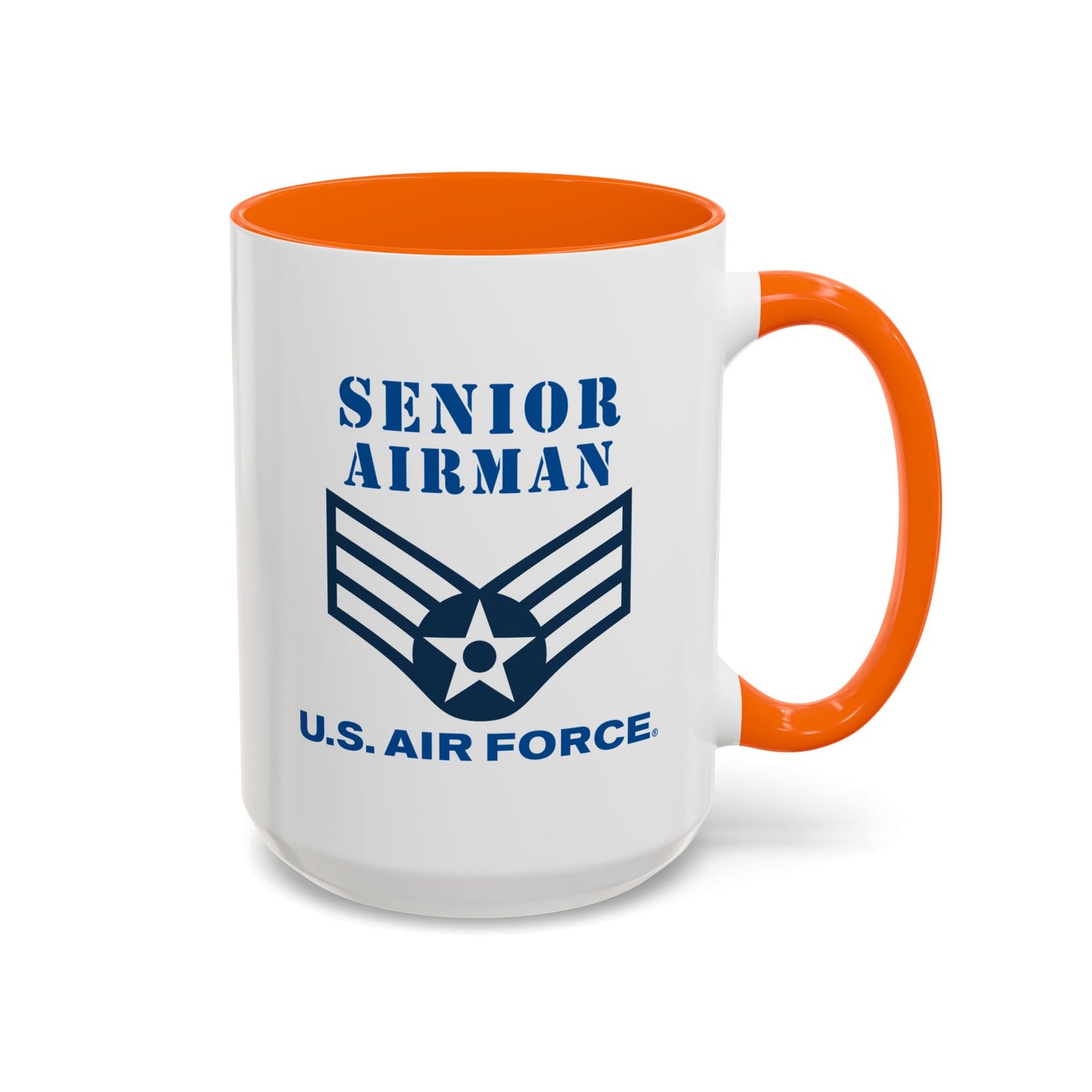 Accent Coffee Mug (11oz & 15oz) - USAF - Senior Airman (E4) - 2020 - US Air Force w Text X 300
