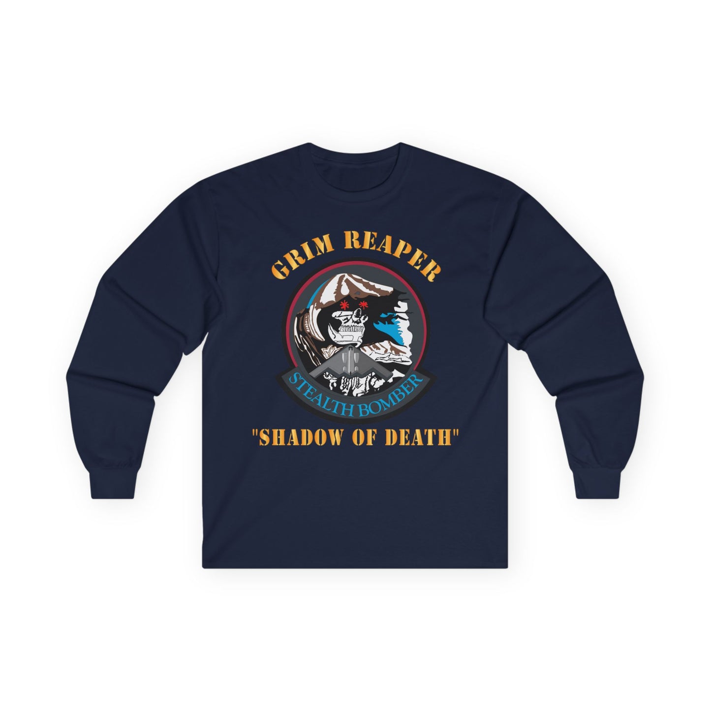 Unisex Ultra Cotton Long Sleeve Tee - USAF - B2 - Grim Reaper - Stealth Bomber X 300