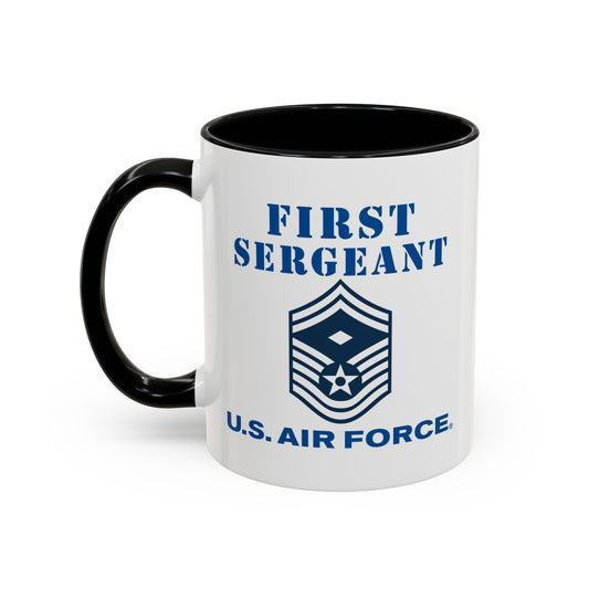 Accent Coffee Mug (11oz & 15oz) - USAF - First Sergeant (E8b) - 2020 - US Air Force w Text X 300
