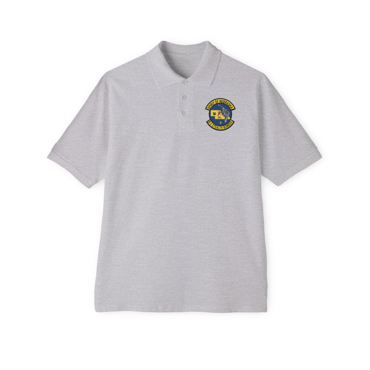 Men's Piqué Polo - USAF - B2 - Spirit of Nebraska - Stealth Bomber wo txt X 300