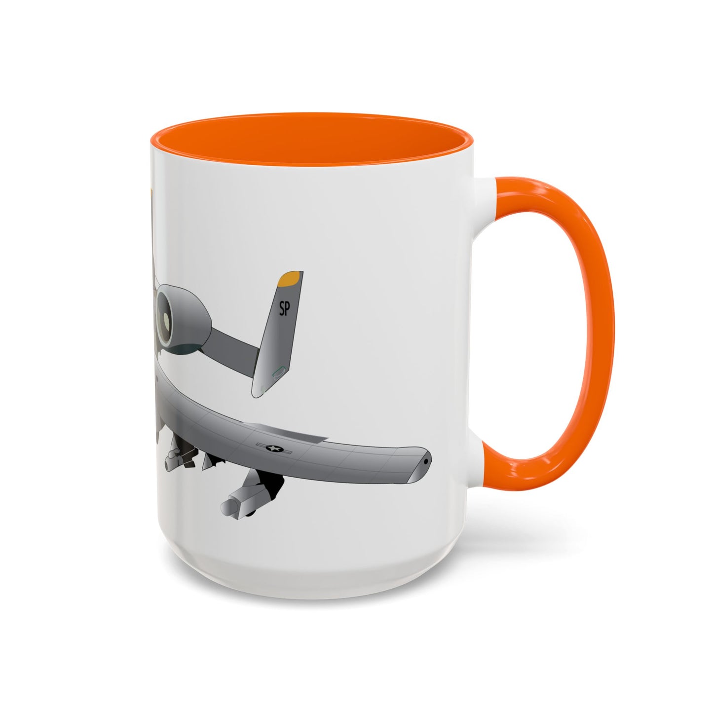 Accent Coffee Mug (11oz & 15oz) - Aircraft - A10 - Front - Top - Oblique X 300