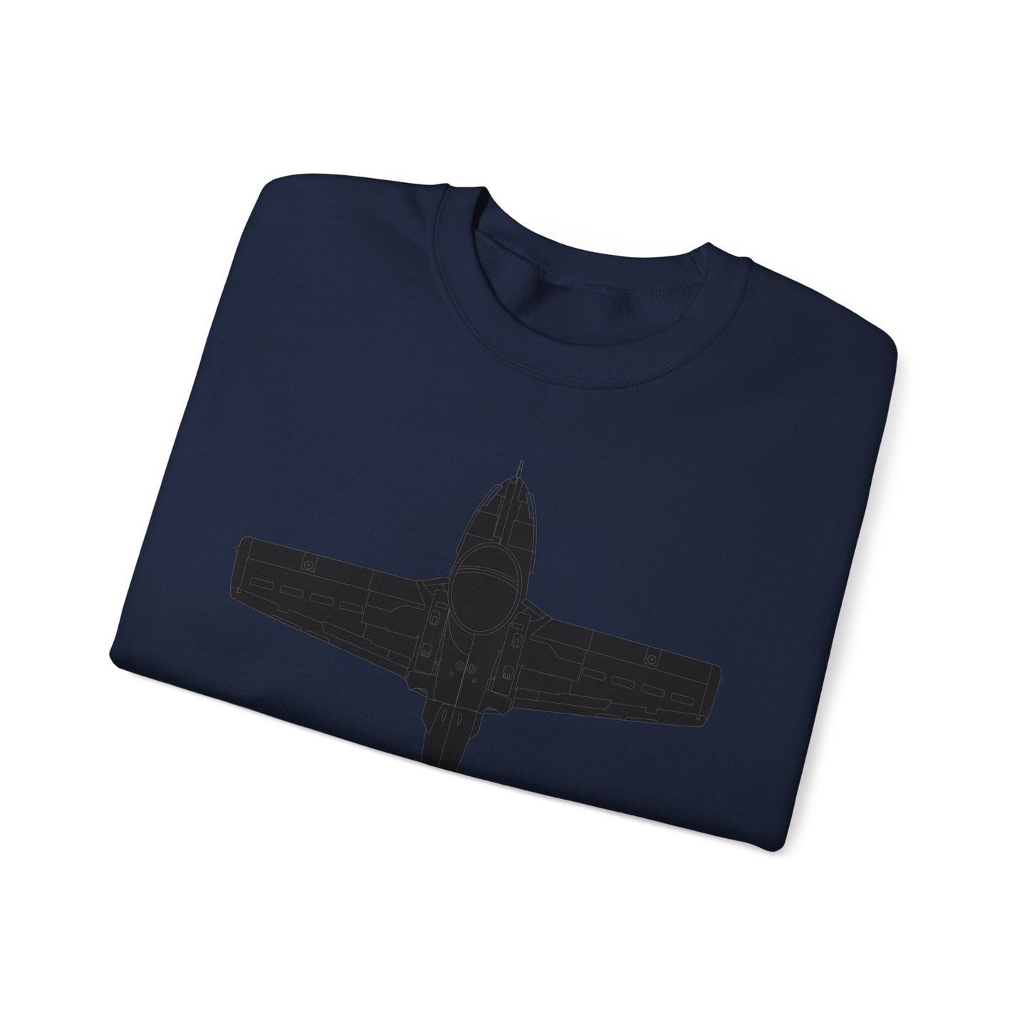 Crewneck Sweatshirt - Aircraft - T-37-Trainer - Top - Black - Metal X 300