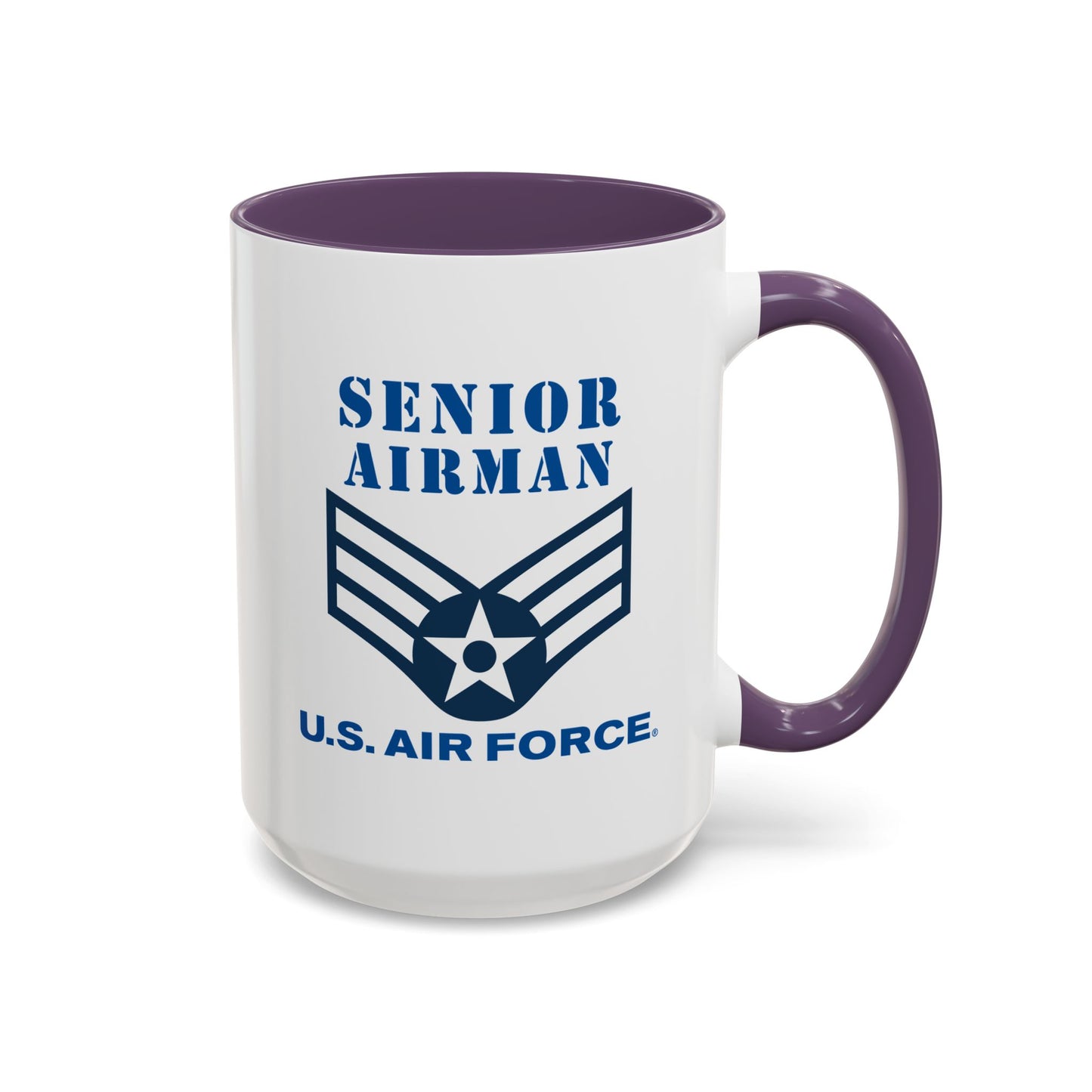 Accent Coffee Mug (11oz & 15oz) - USAF - Senior Airman (E4) - 2020 - US Air Force w Text X 300