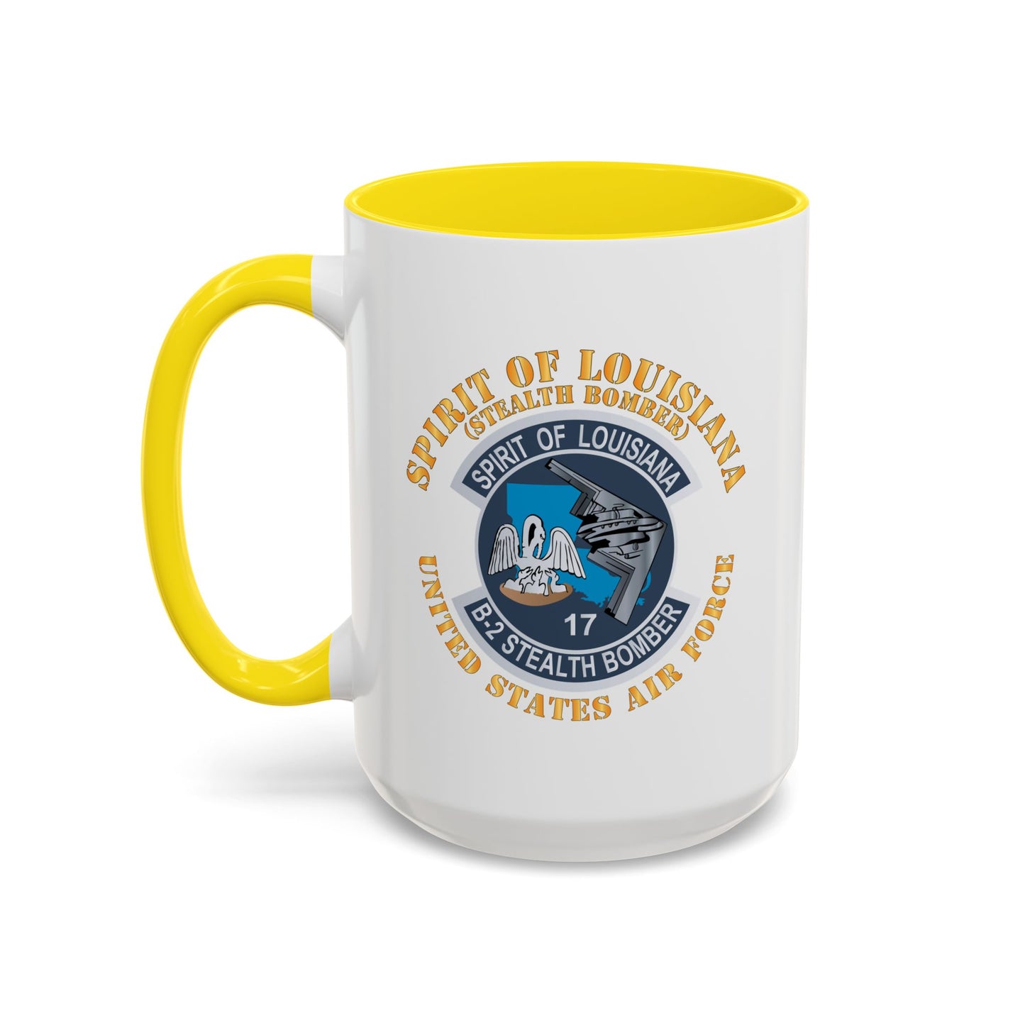 Accent Coffee Mug (11oz & 15oz) - USAF - B2 - Spirit of Louisiana - Stealth Bomber X 300