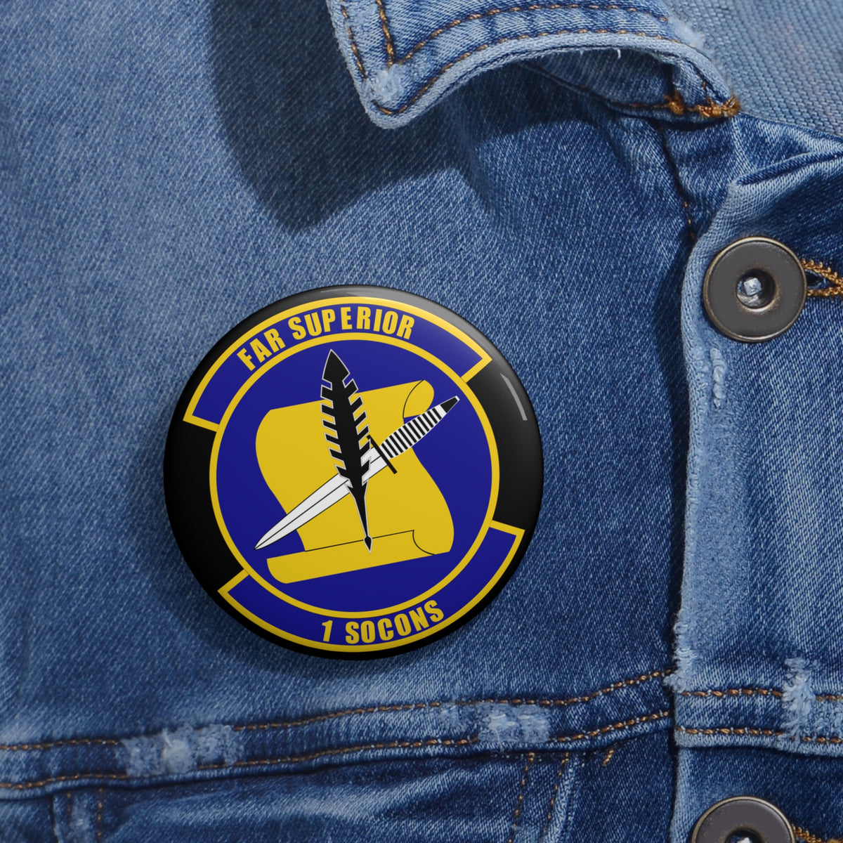 Custom Pin Button - USAF - 1st Special Operations Contracting Sq wo txt X 300
