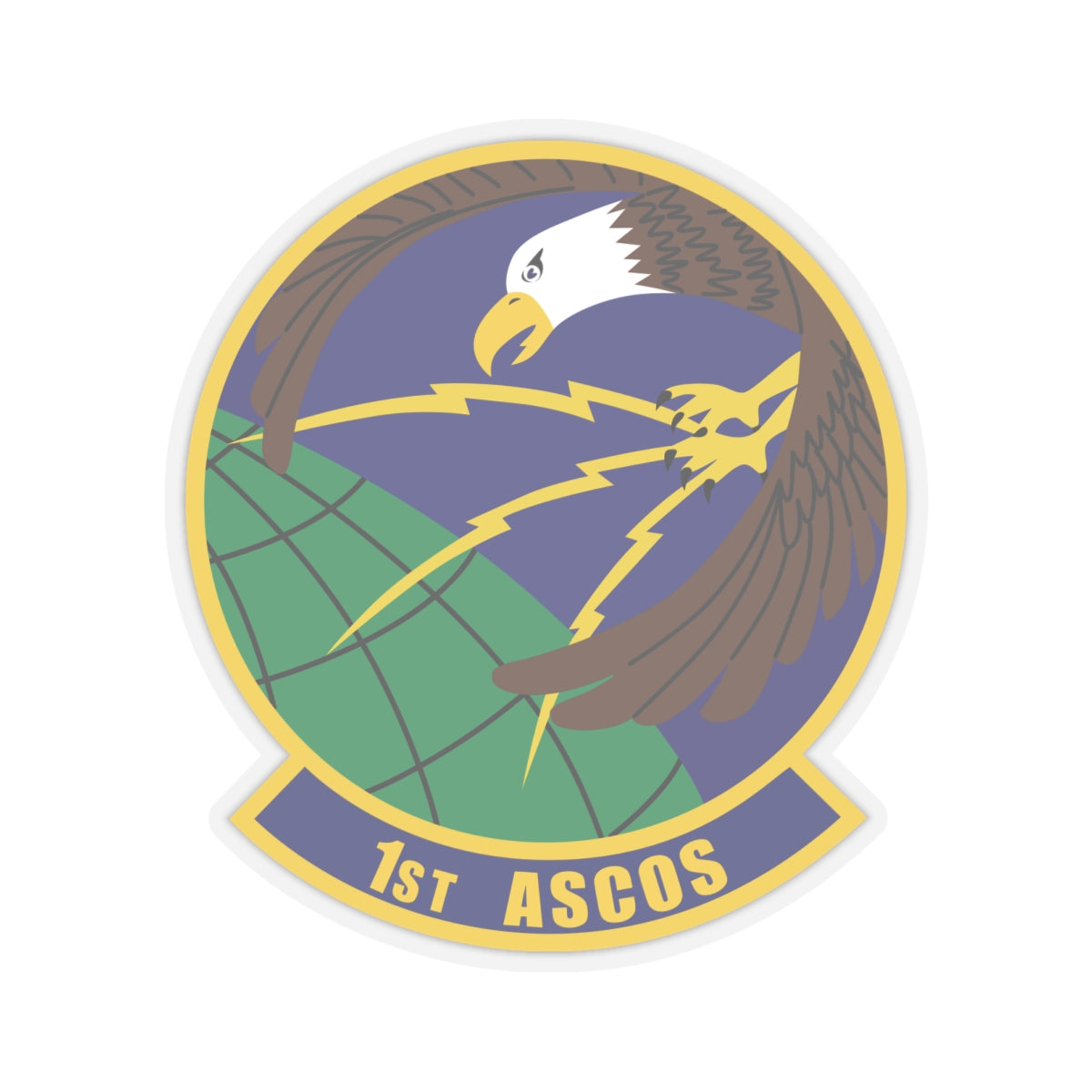 Kiss-Cut Stickers - USAF - 1st Air & Space Communications Operations Sq wo txt X 300