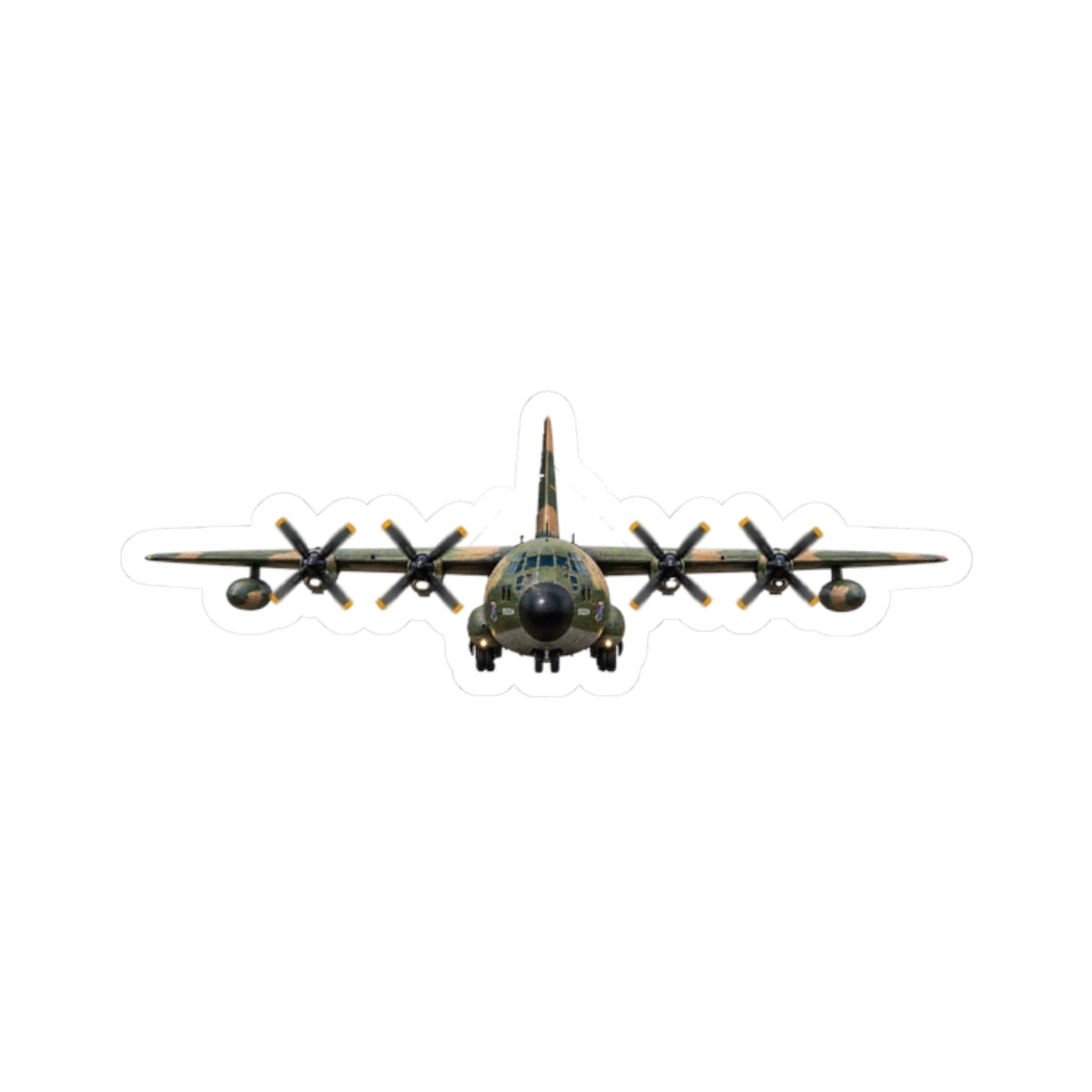 Kiss-Cut Stickers - C-130  Aircraft - Camo - FRONT