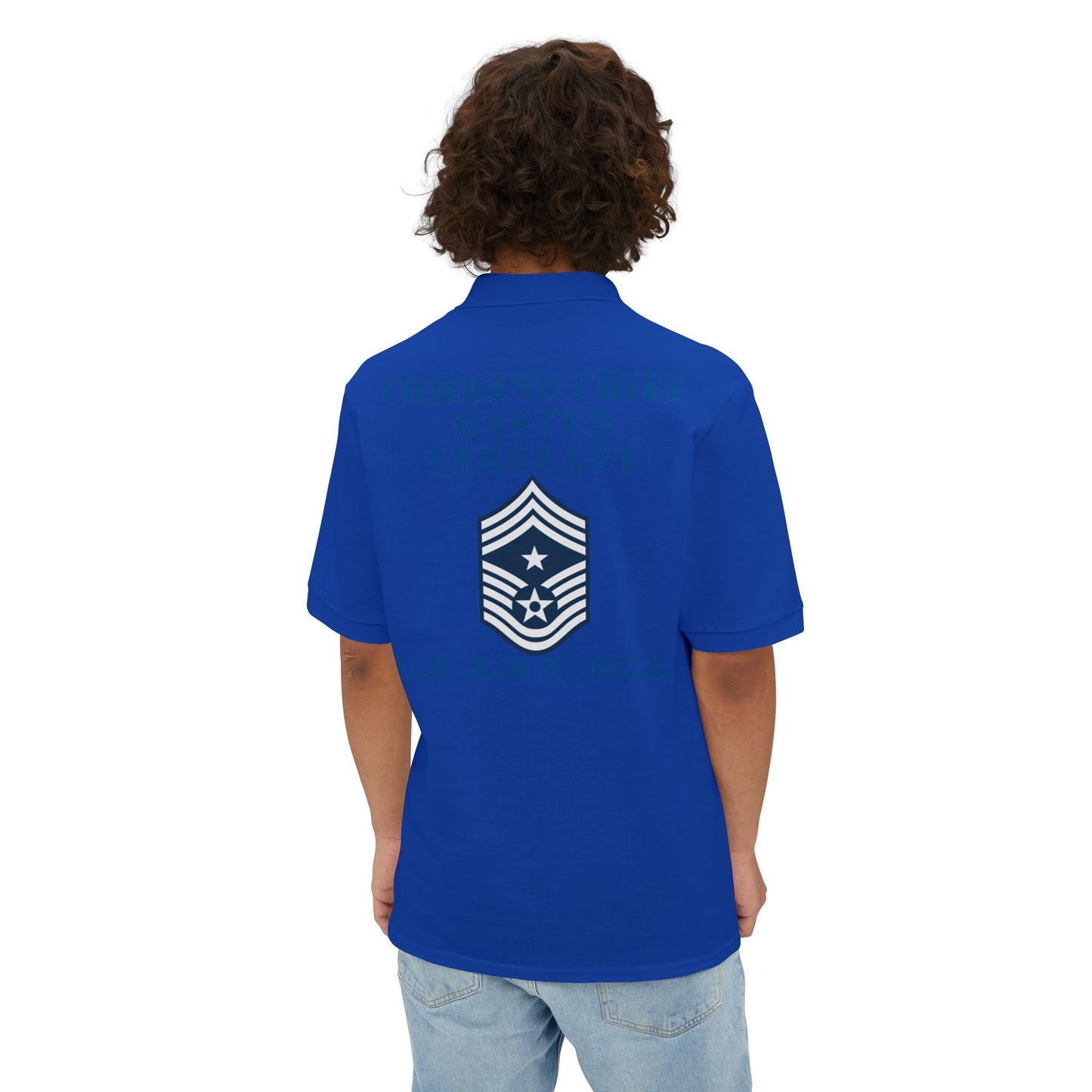Men's Piqué Polo - USAF - Command Chief Master Sergeant (E9c) - 2020 - US Air Force w Text X 300