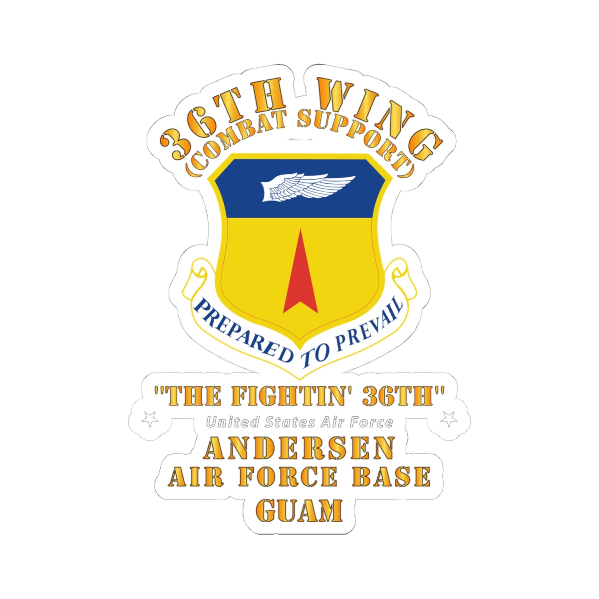 Kiss-Cut Stickers - USAF - 36th Wing - Anderson AFB - Guam