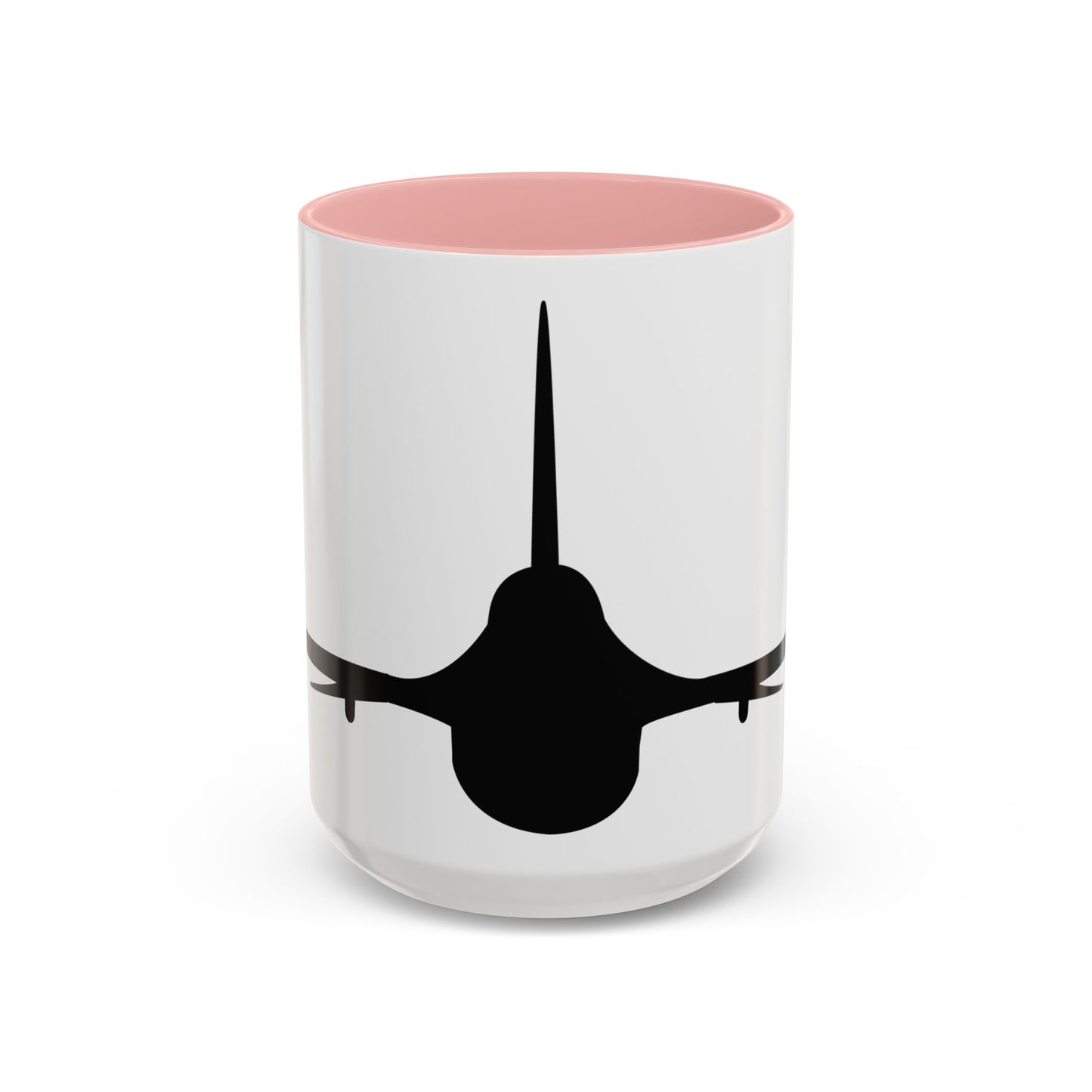 Accent Coffee Mug (11oz & 15oz) - Aircraft - F-16 - Front - Silhouette wo Txt X 300