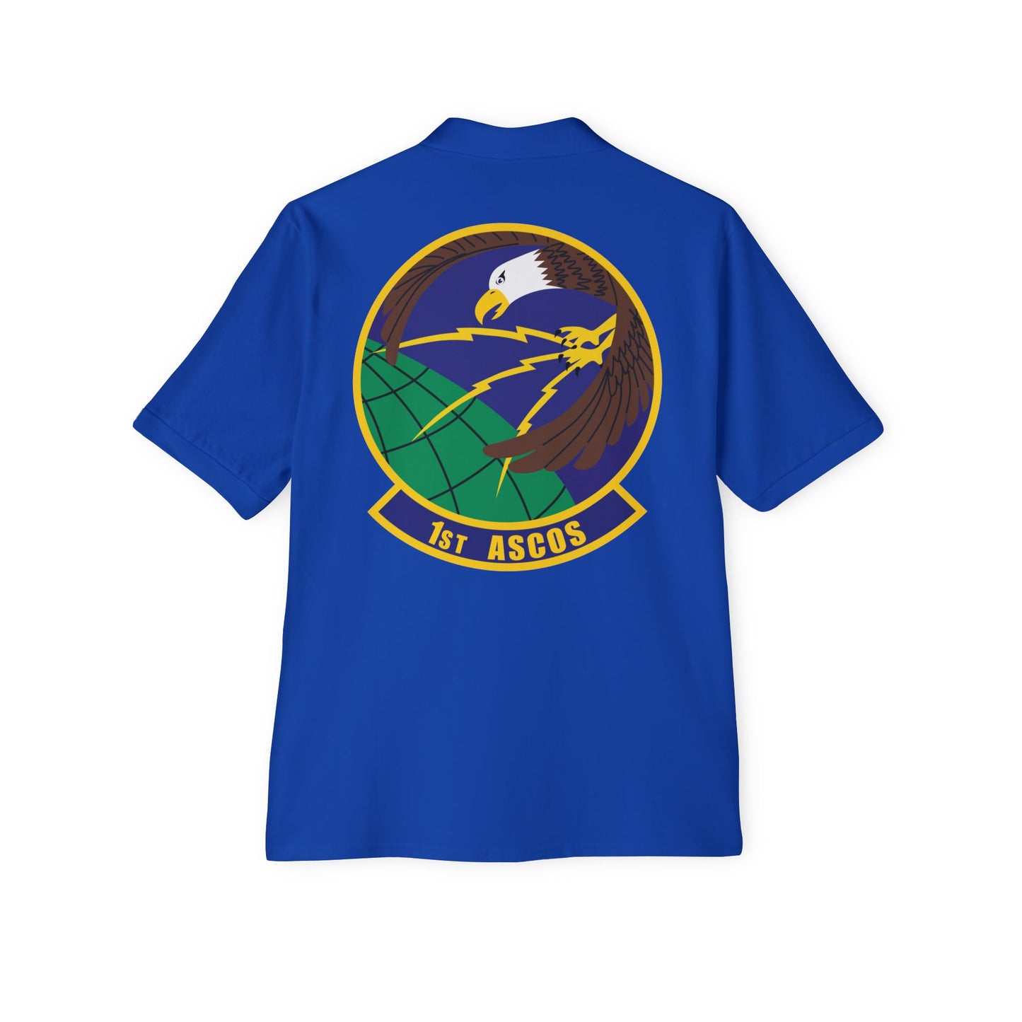 Men's Piqué Polo - USAF - 1st Air & Space Communications Operations Sq wo txt X 300