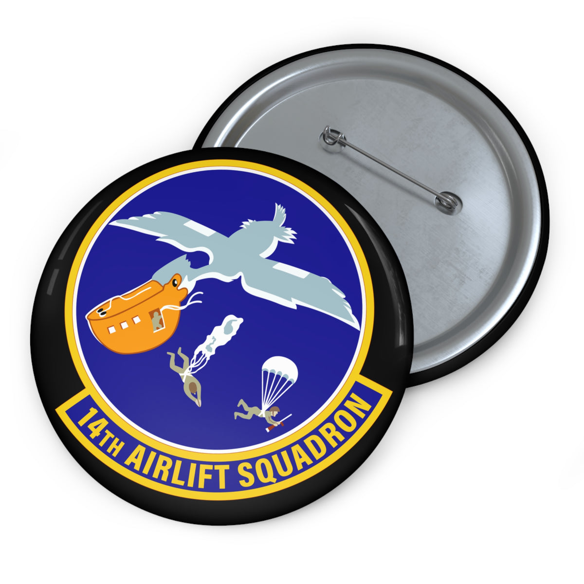 Custom Pin Button - USAF - 14th Airlift Squadron wo txt