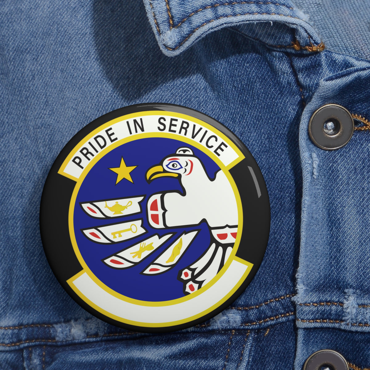 Custom Pin Button - USAF - 3rd Force Support Squadron wo txt