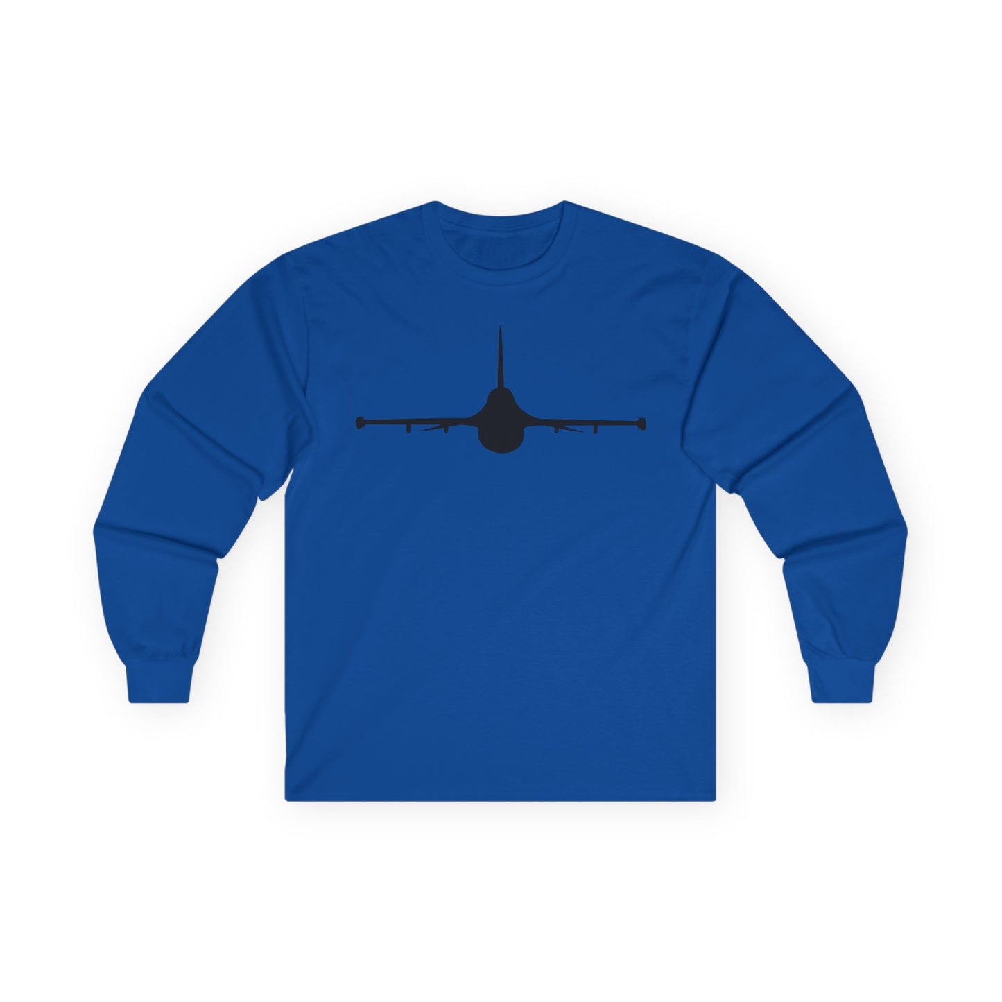 Unisex Ultra Cotton Long Sleeve Tee - Aircraft - F-16 - Front - Silhouette wo Txt X 300