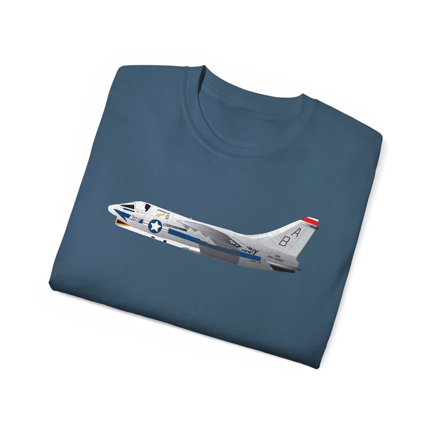 Unisex Ultra Cotton Tee - Aircraft - Navy - A-7B Corsair II - Side X 300
