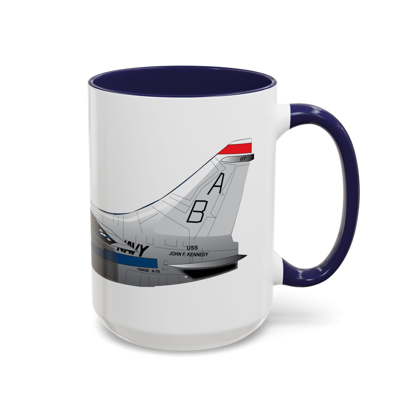 Accent Coffee Mug (11oz & 15oz) - Aircraft - Navy - A-7B Corsair II - Side X 300