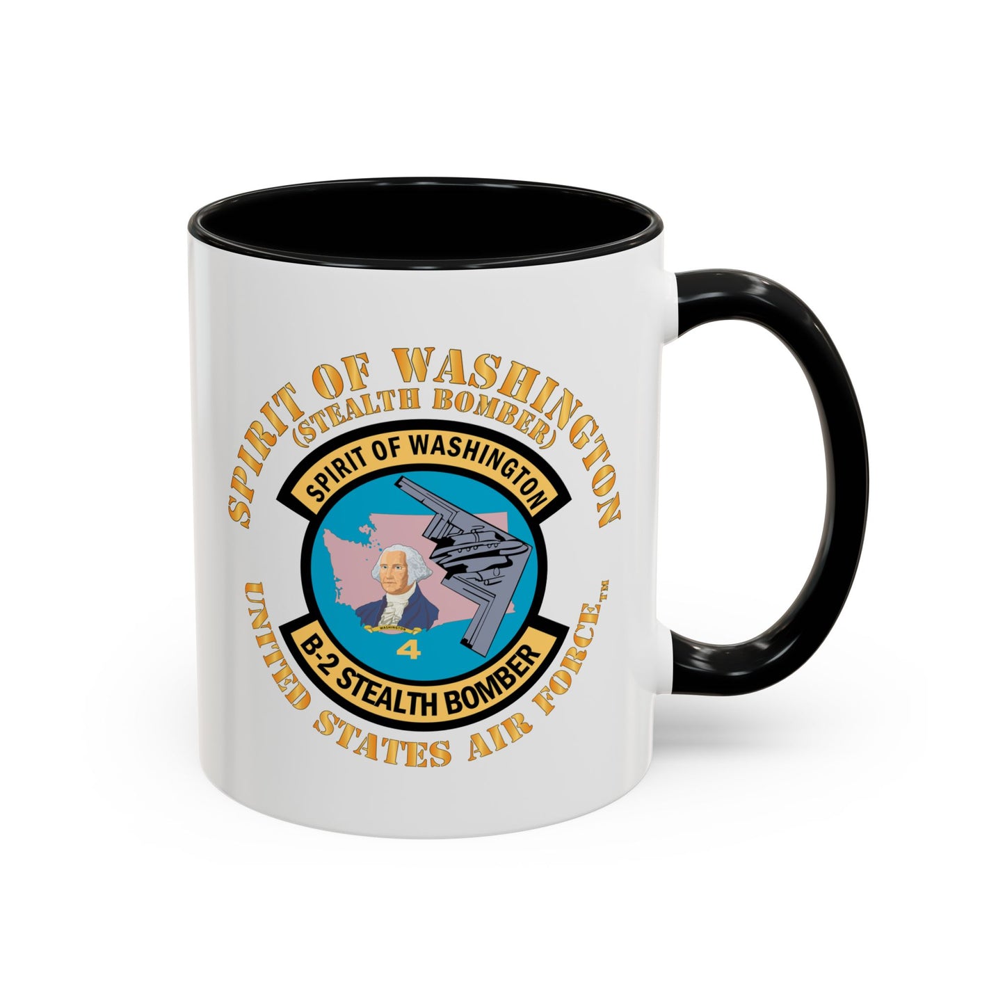 Accent Coffee Mug (11oz & 15oz) - USAF - B2 - Spirit of Washington - Stealth Bomber X 300